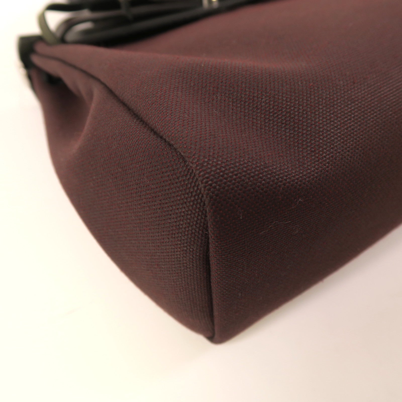 HERMES 帆布Herbag PM銀扣手挽肩背兩用袋Rough H