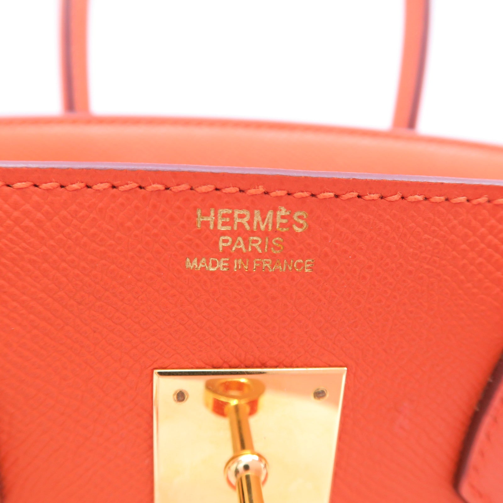 HERMES 【激減優惠】Epsom皮革Birkin 30金扣手挽袋火焰橘/Feu