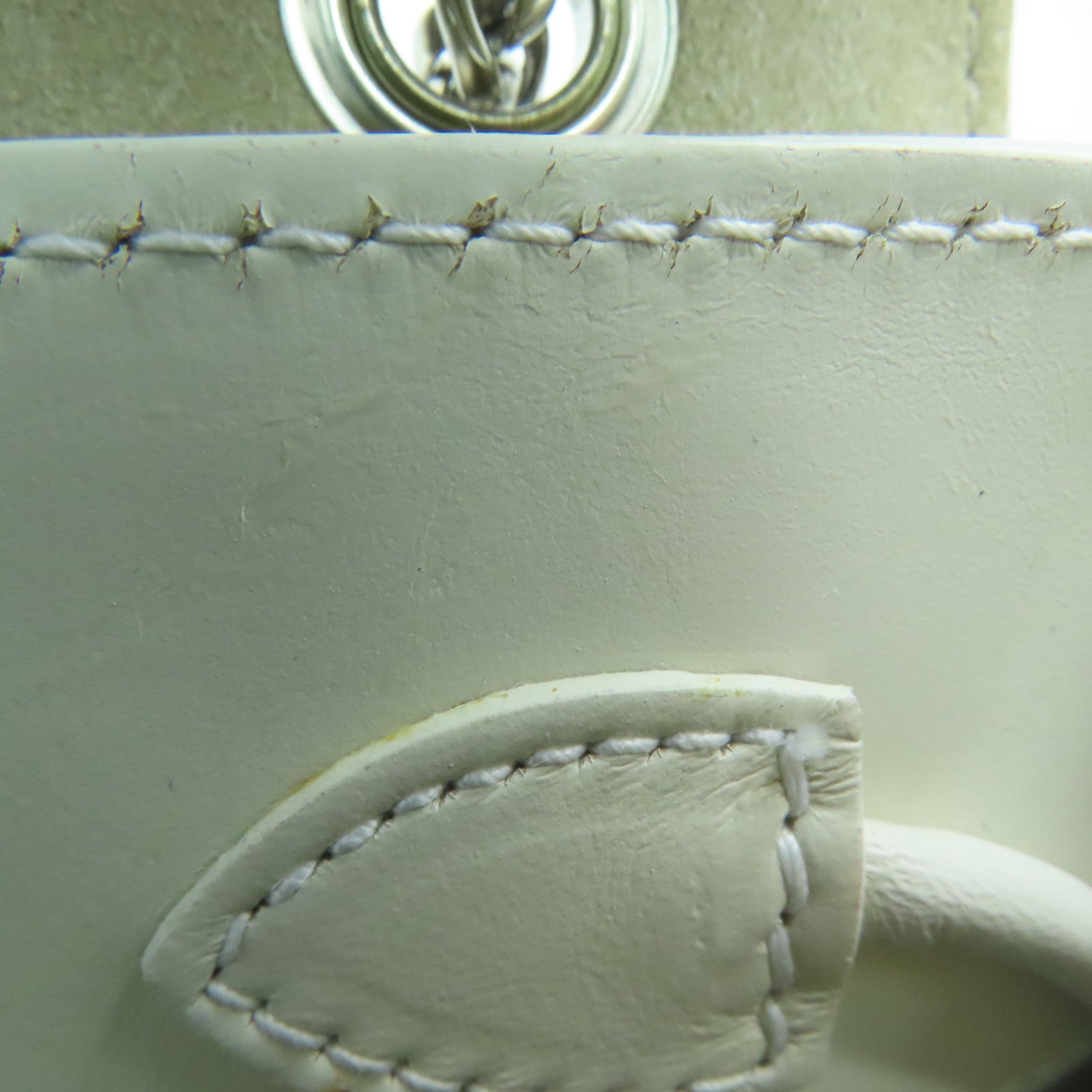 Furla Leather Backpack Silver Buckle White