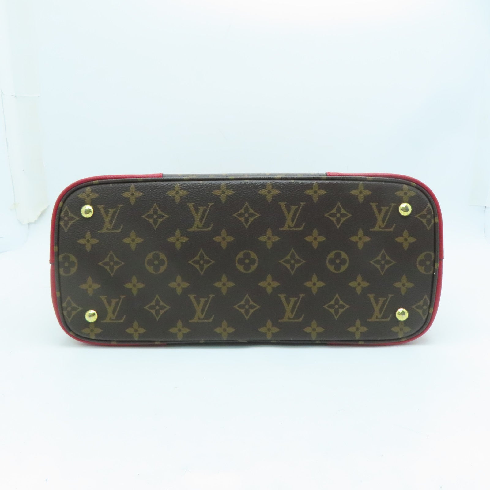 LOUIS VUITTON Monogram Flandrin金扣手挽肩背兩用袋棕色/紅色