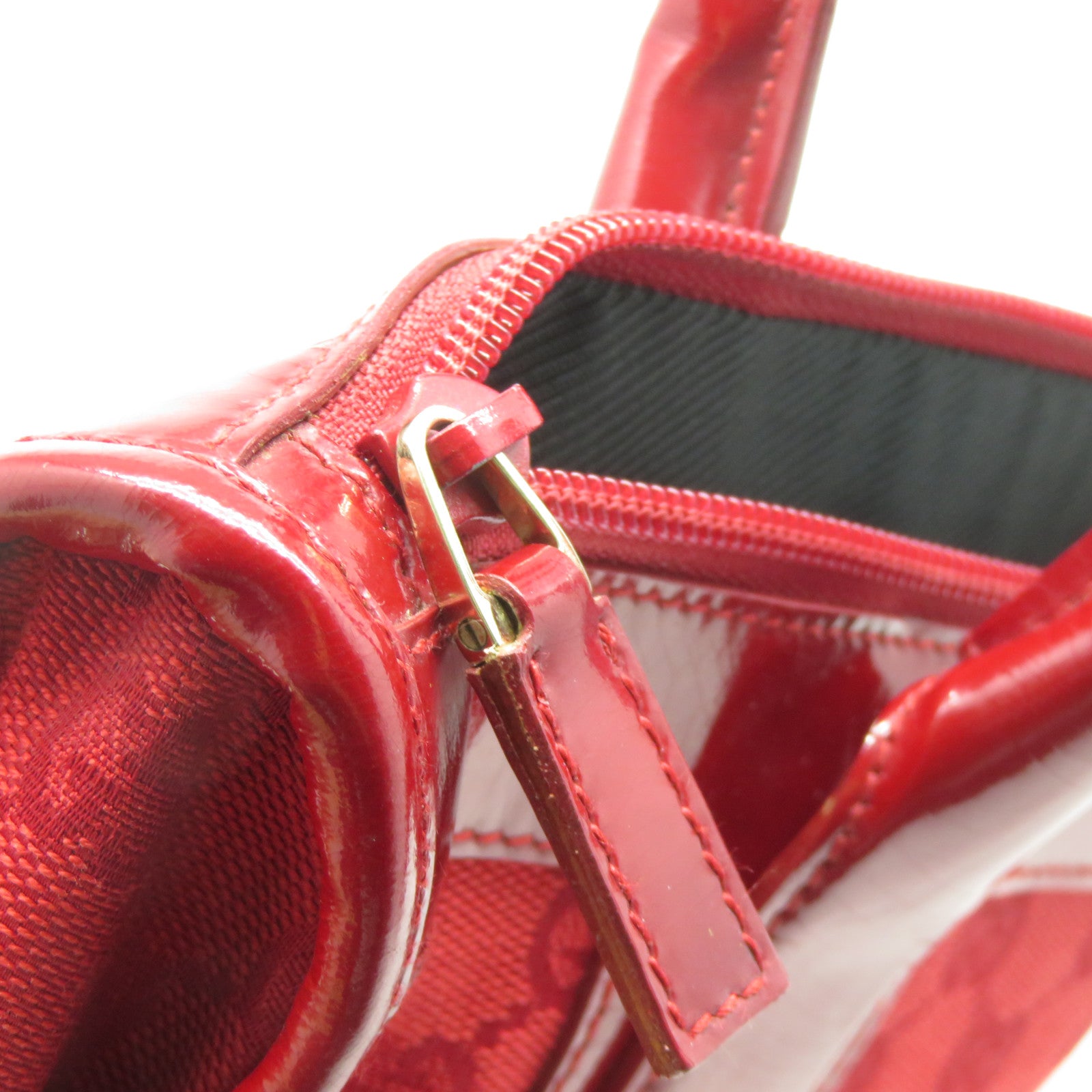 GUCCI 帆布Hand Bag銀扣手挽袋紅色