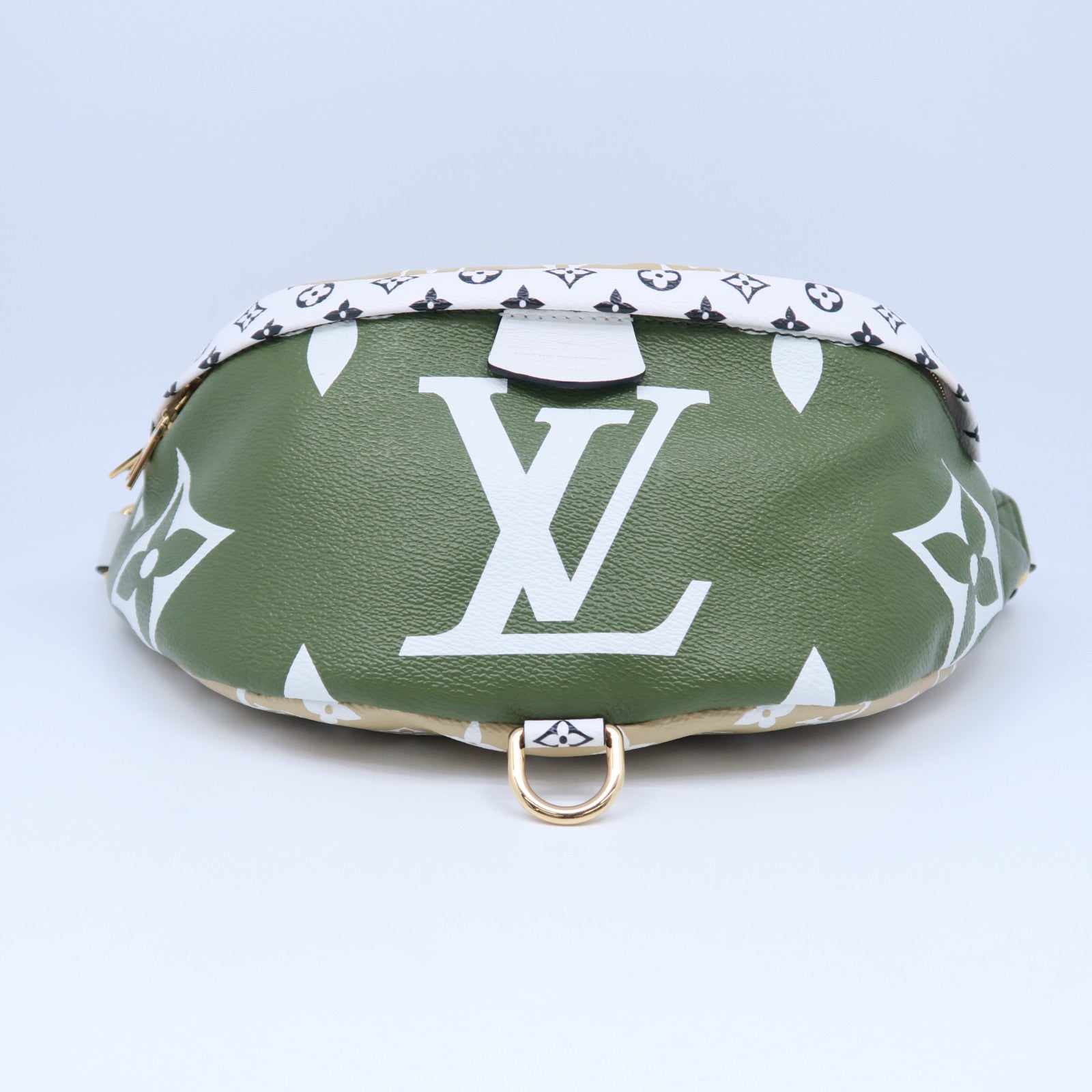 LOUIS VUITTON Monogram Giant Bumbag金扣腰包胸前包綠色/米色/白色