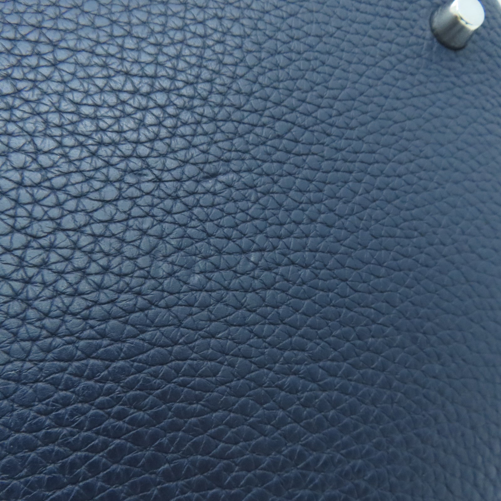 HERMES [Sharp Discount] Clemence Leather Picotin MM Silver Buckle Hand Bag Blue