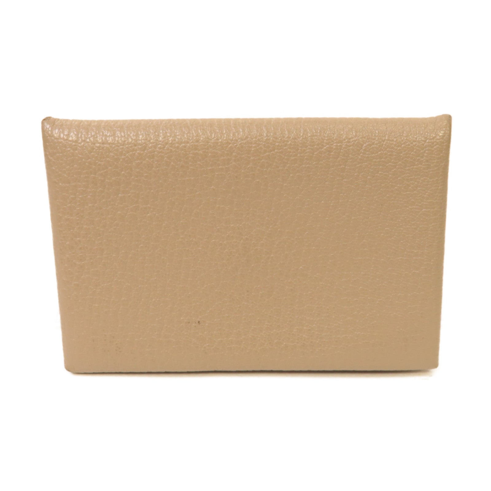 HERMES Chevre皮革Calvi Card Case銀扣卡片套灰色
