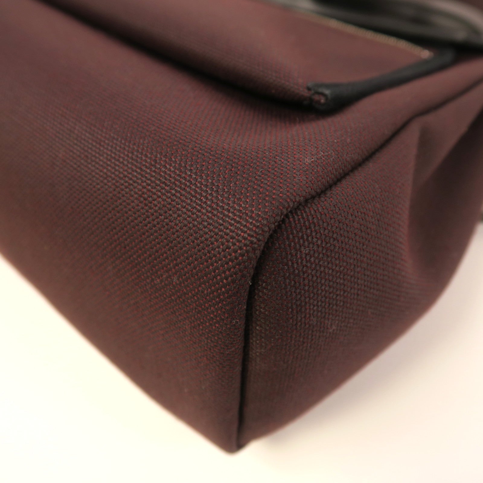 HERMES 帆布Herbag PM銀扣手挽肩背兩用袋Rough H