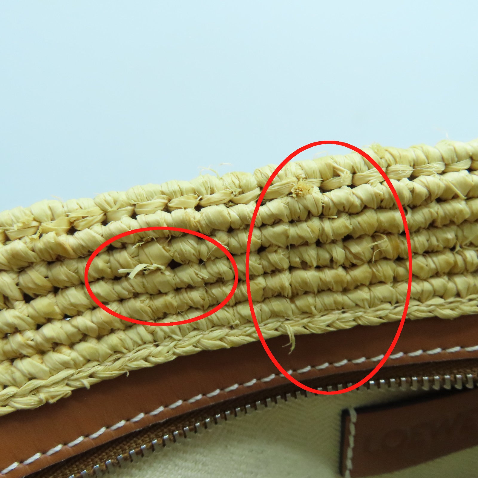 LOEWE 酒椰/皮革Basket Shoulder Bag銀扣肩背袋黃色/啡色