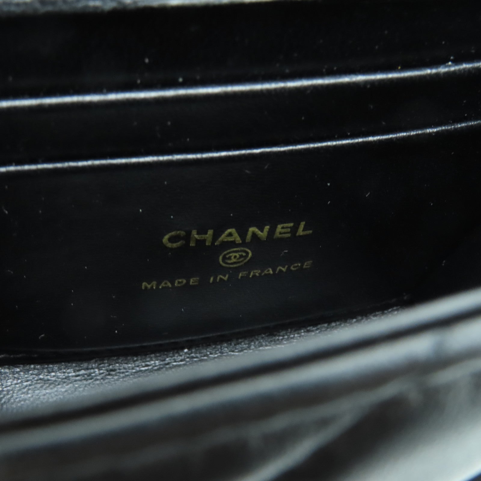 CHANEL 菱格羊皮皮革Chain Shoulder Bag金扣鏈帶肩背袋黑色