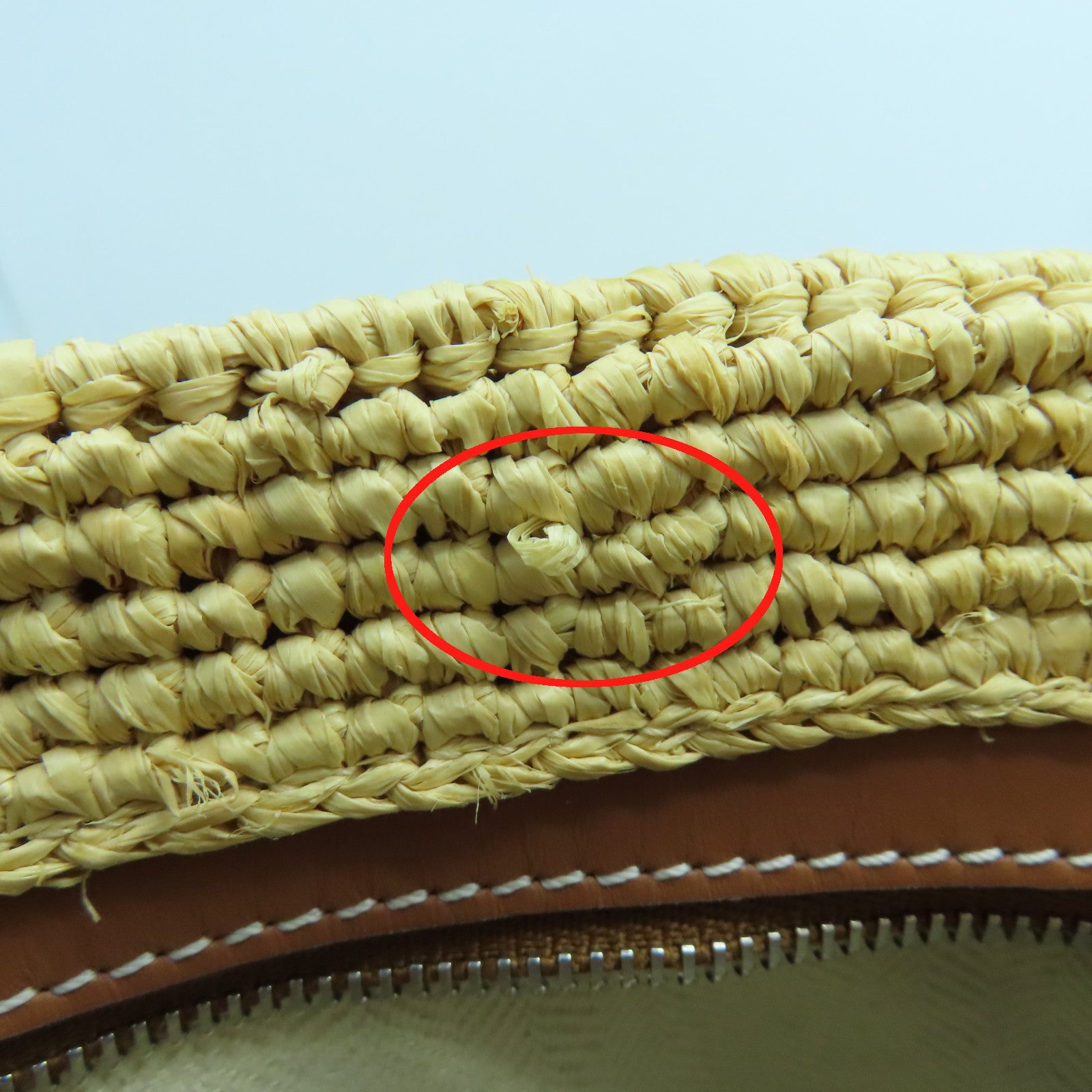 LOEWE 酒椰/皮革Basket Shoulder Bag銀扣肩背袋黃色/啡色