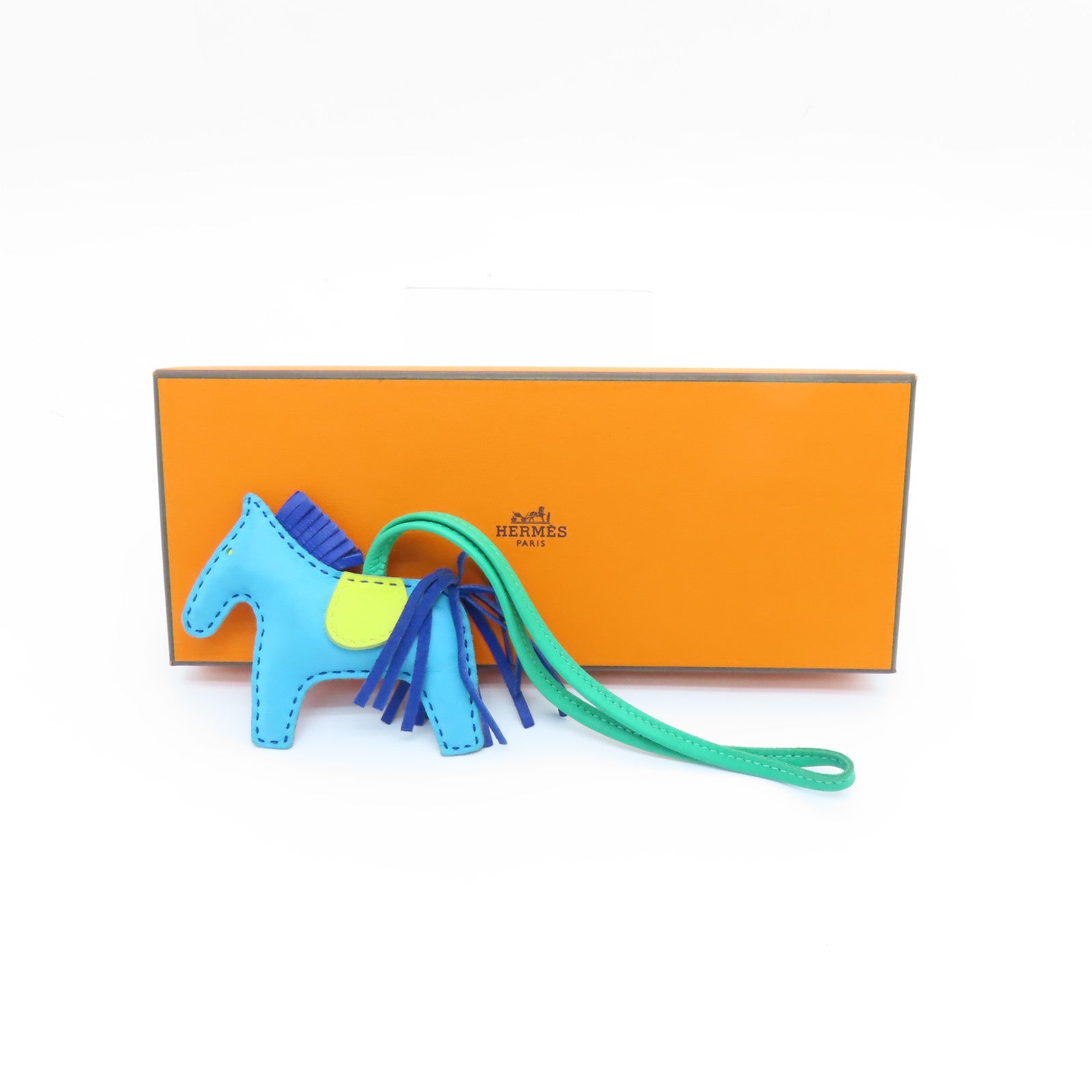 HERMES Swift皮革Rodeo Charm掛飾Turquoise紫色/藍色/綠色