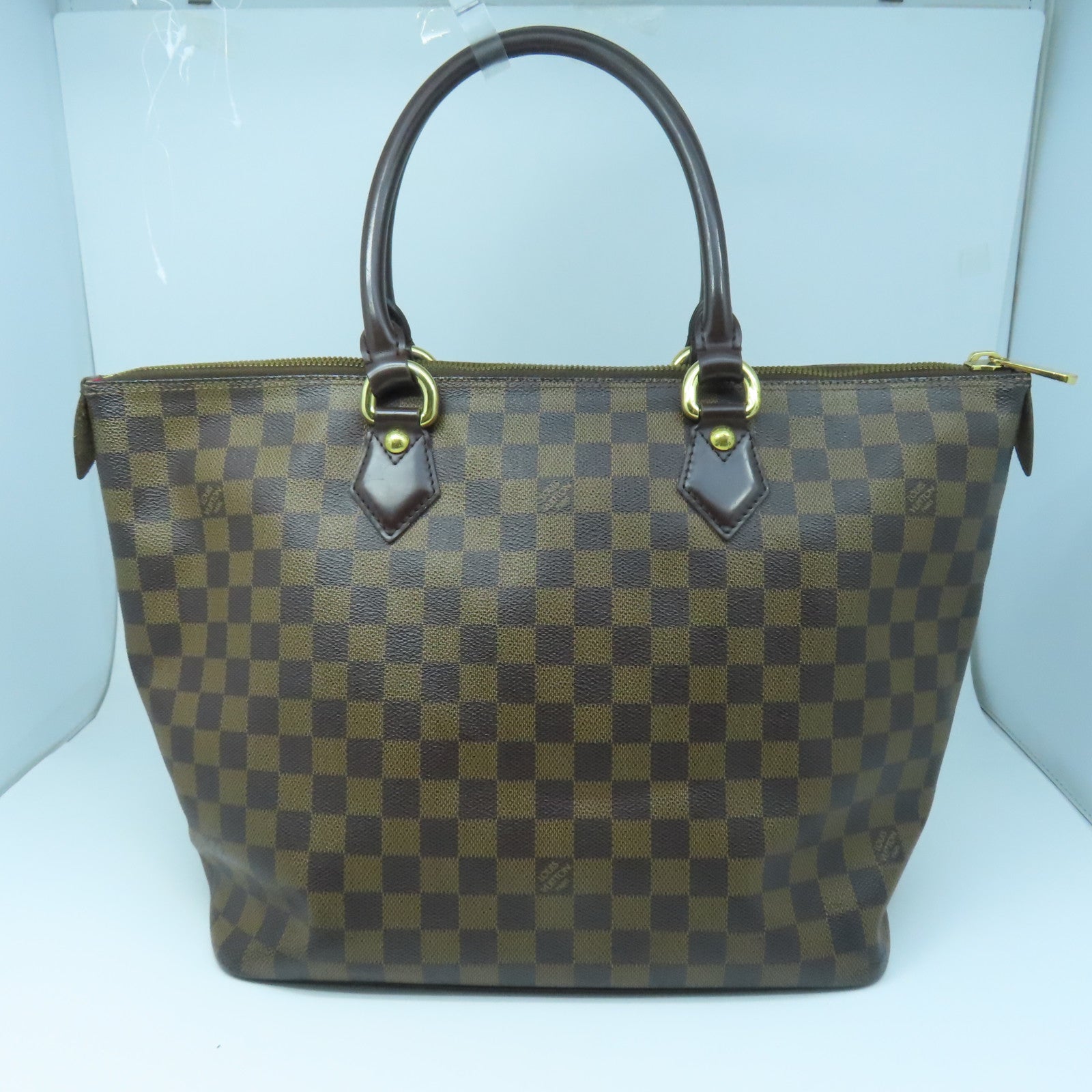 LOUIS VUITTON Damier Saleya MM gold buckle handle bag brown – Brand Off  Hong Kong Online Store