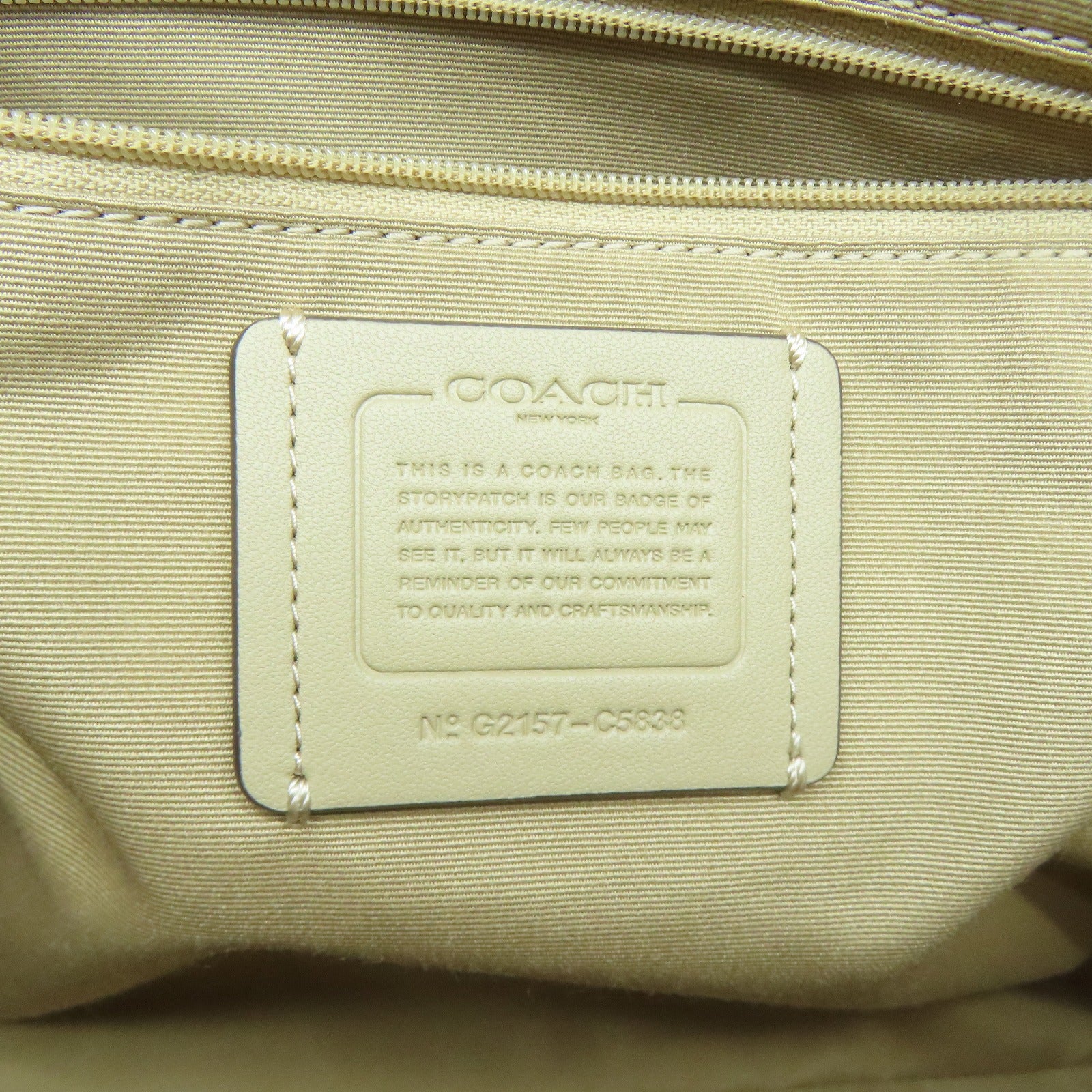 COACH 牛皮皮革2 Way Shoulder金扣手挽肩背兩用袋白色