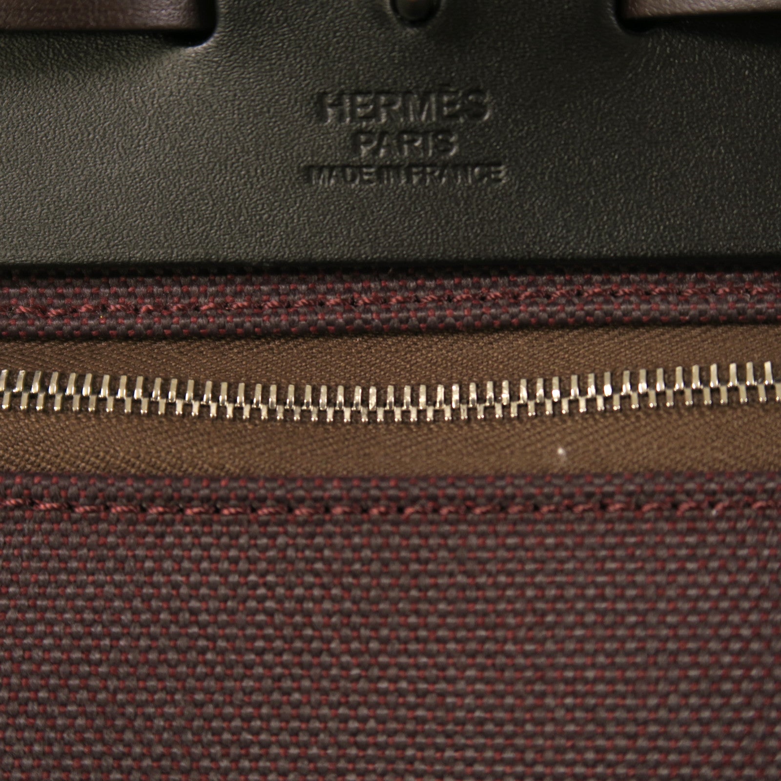 HERMES 帆布Herbag PM銀扣手挽肩背兩用袋Rough H