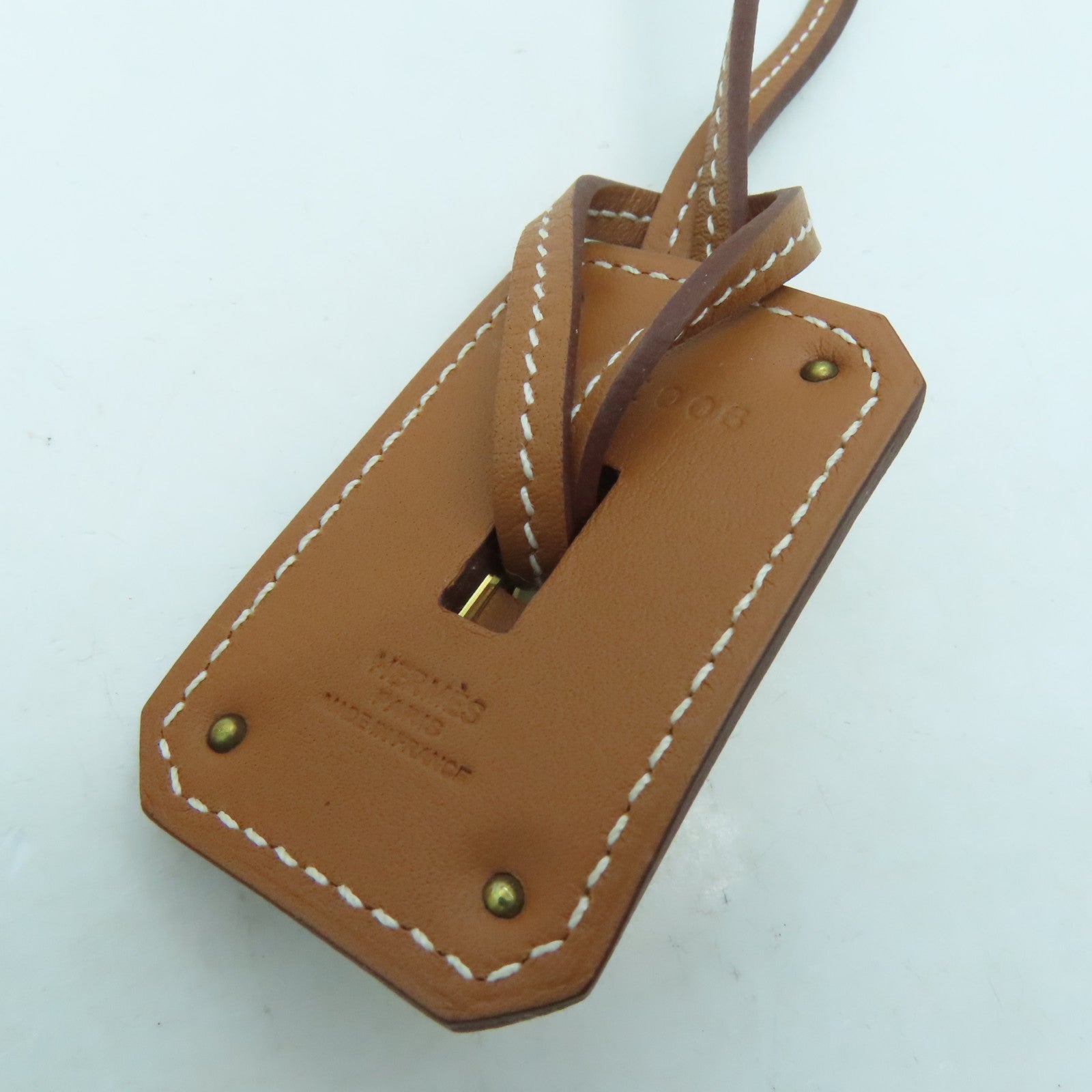 HERMES Swift皮革/金属O'Kelly Necklace项链啡色金色