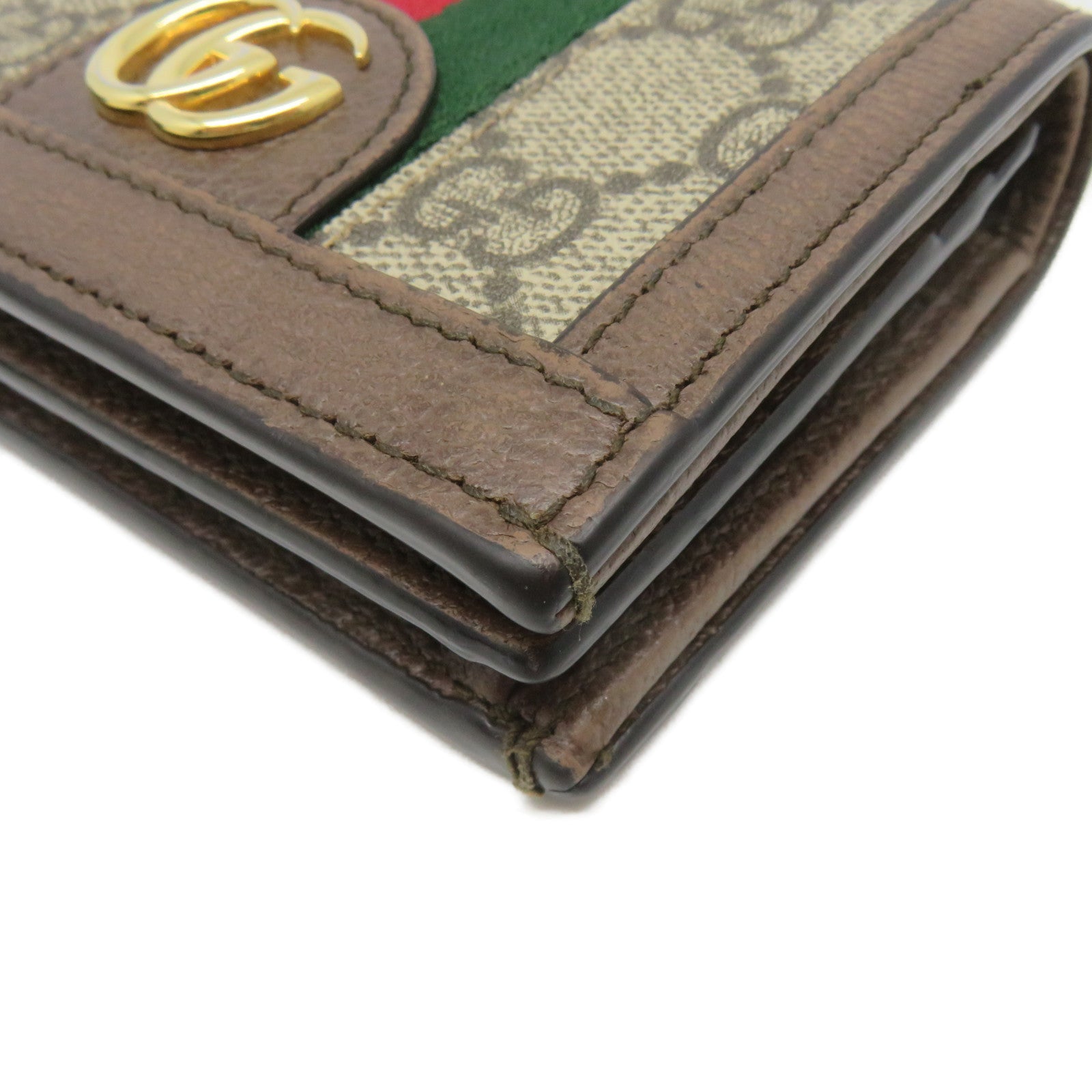 GUCCI 塗層帆布Ophidia GG Wallet金扣短錢包啡色