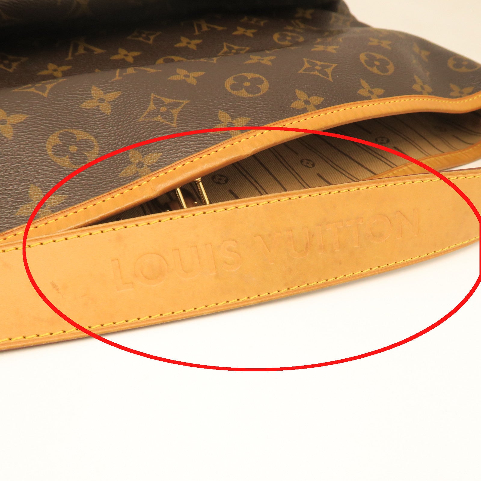LOUIS VUITTON Monogram Delightful MM Gold Buckle Shoulder Bag Brown