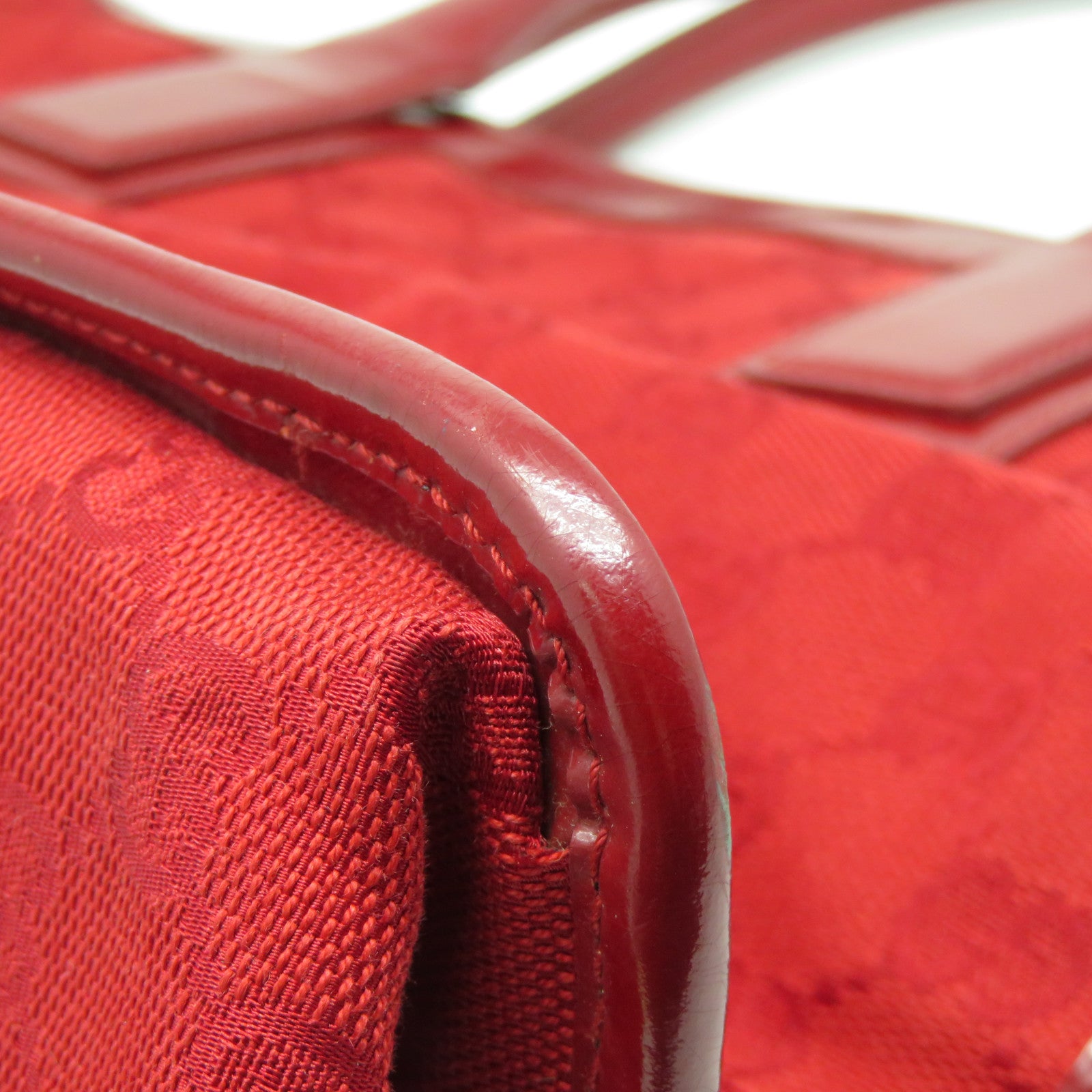 GUCCI 帆布Hand Bag銀扣手挽袋紅色