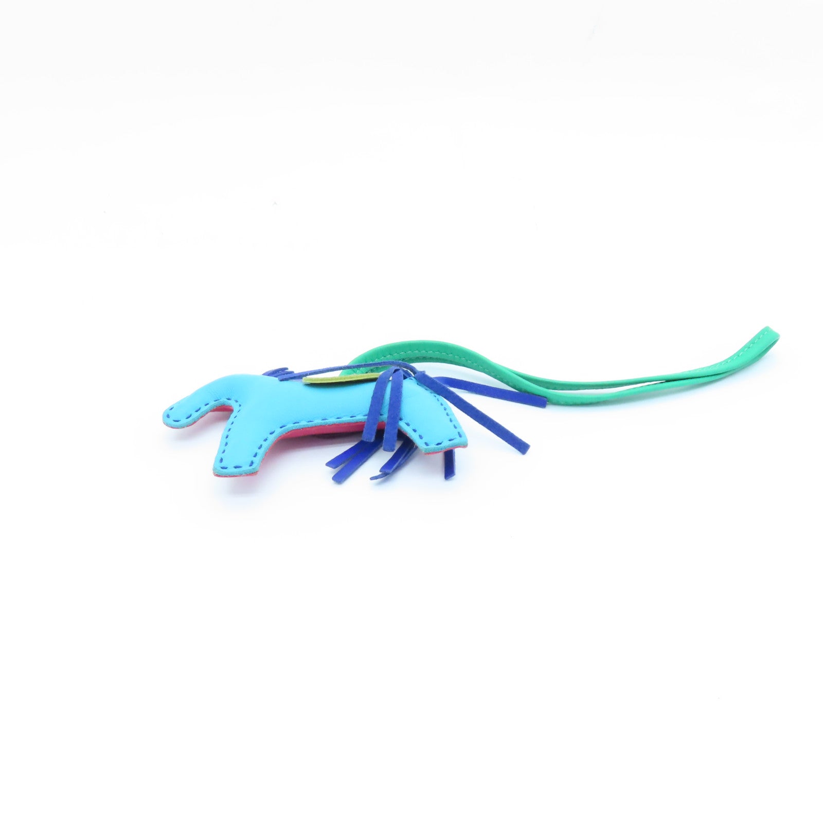 HERMES Swift皮革Rodeo Charm掛飾Turquoise紫色/藍色/綠色
