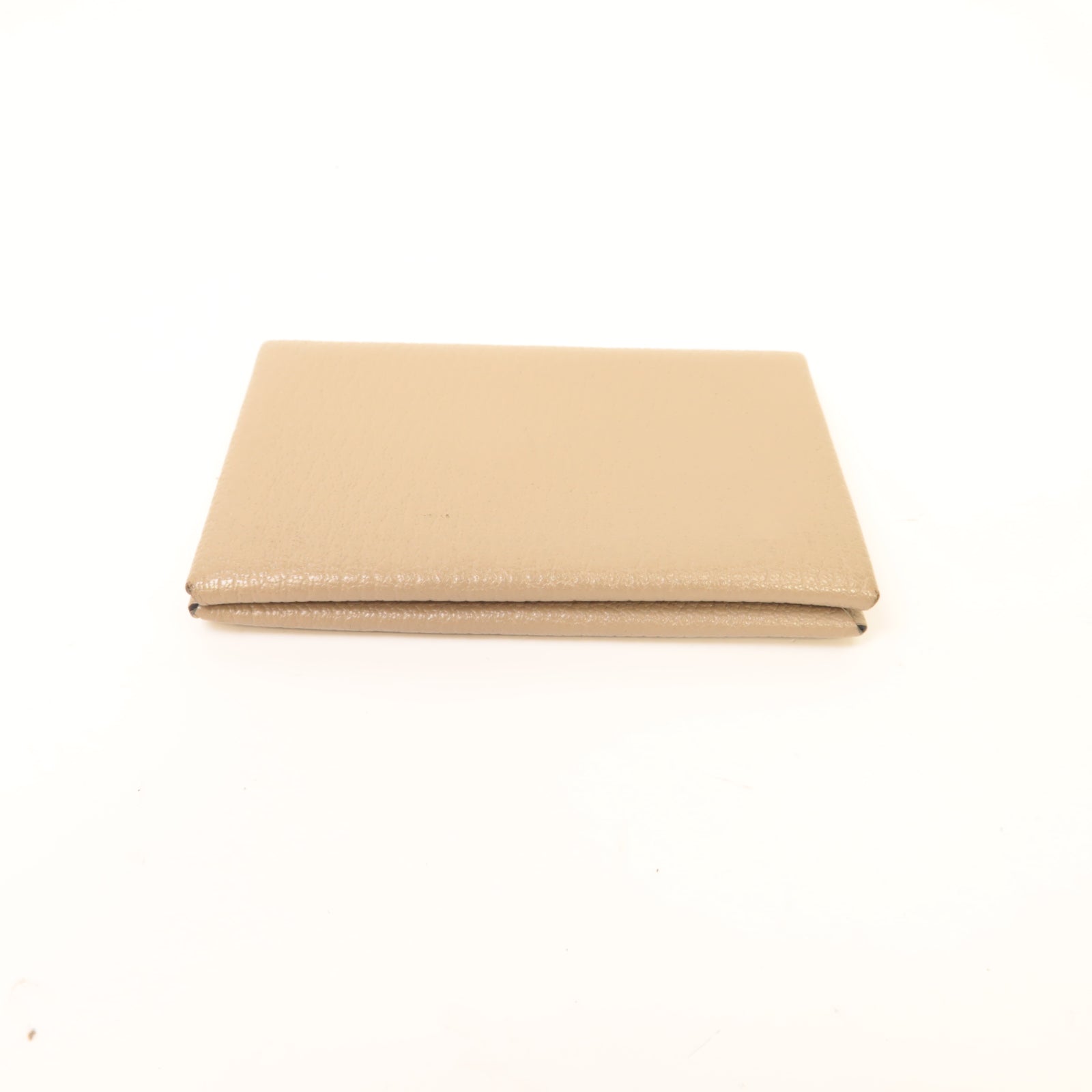 HERMES Chevre皮革Calvi Card Case銀扣卡片套灰色