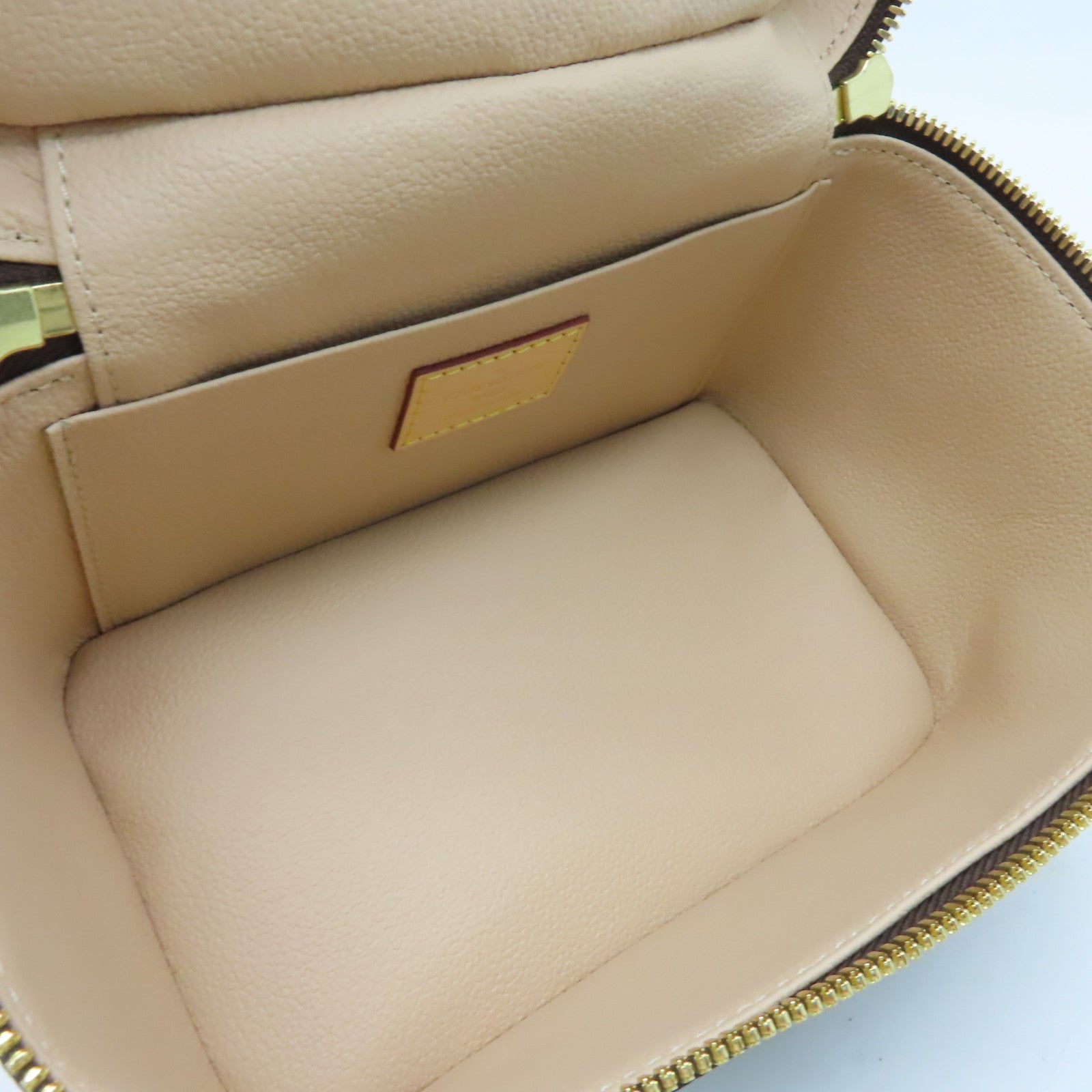 LOUIS VUITTON Monogram Nice Mini Toiletry Pouch金扣手挽袋棕色