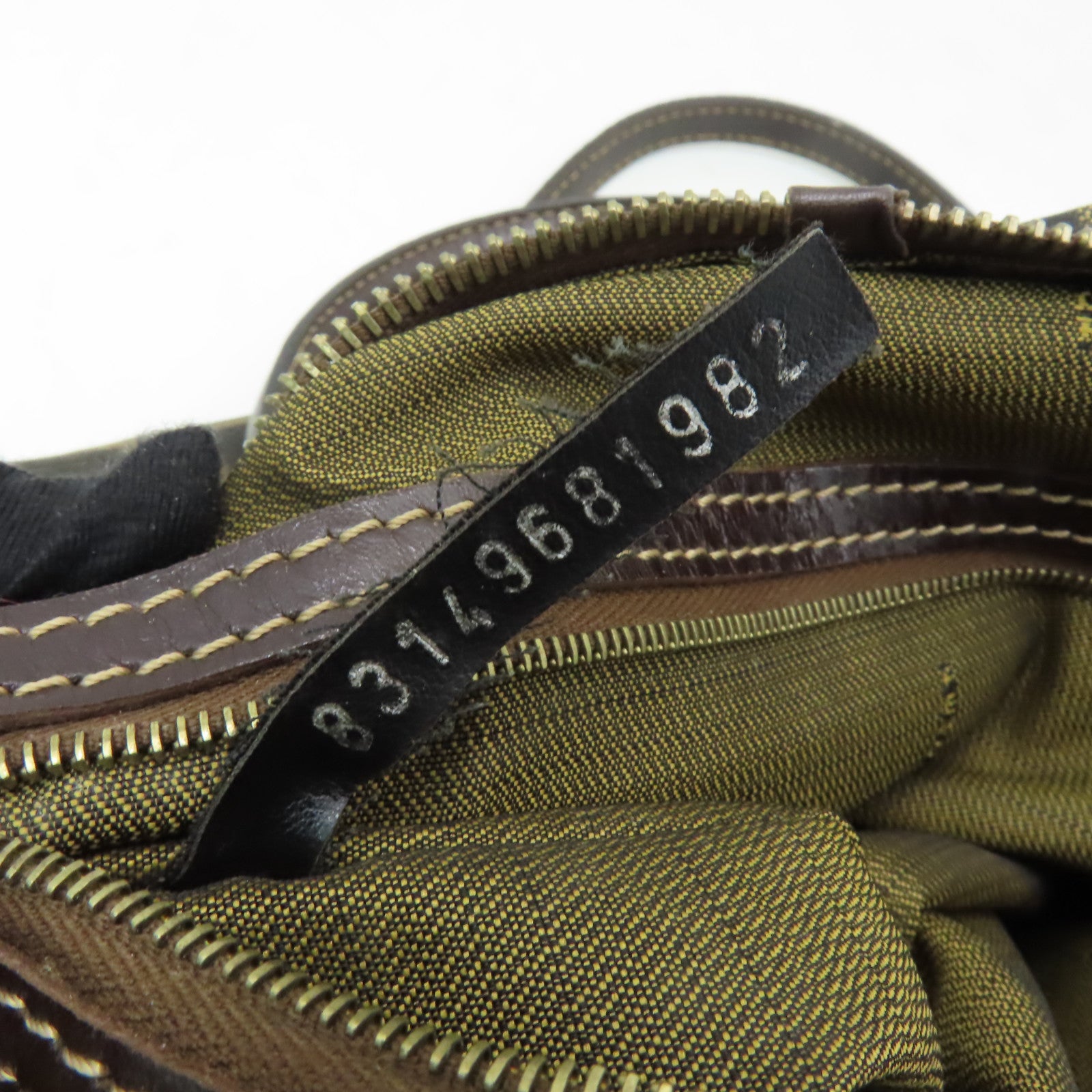 FENDI 帆布Shoulder Bag金扣手挽肩背兩用袋棕色