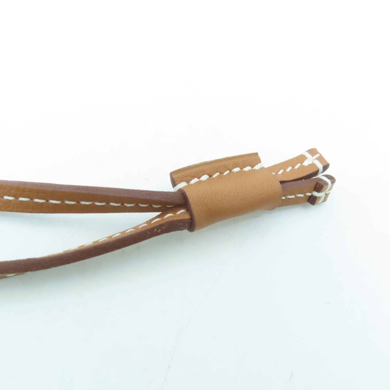 HERMES Swift皮革/金属O'Kelly Necklace项链啡色金色