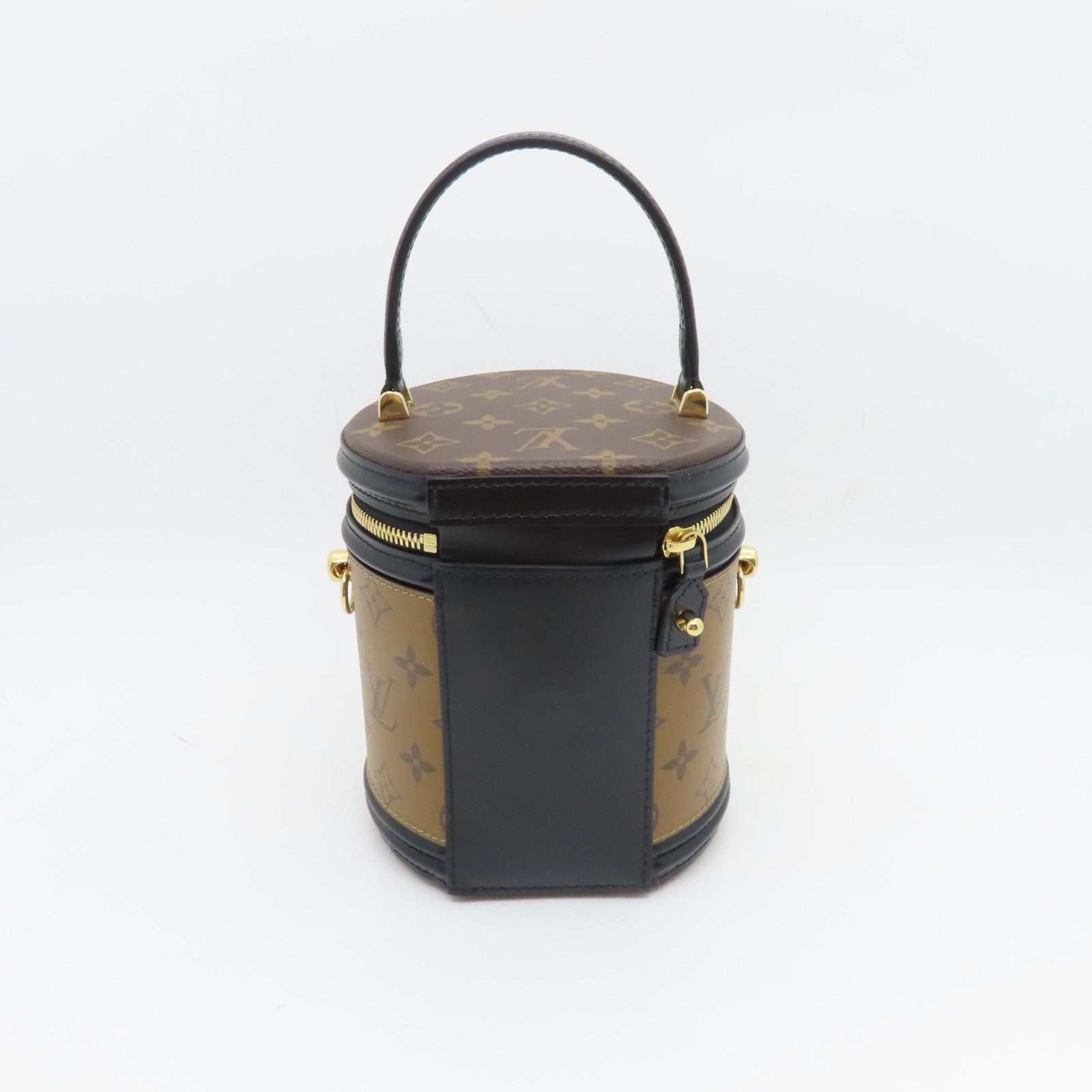LOUIS VUITTON Monogram Reverse Cannes金扣手挽肩背兩用袋棕色