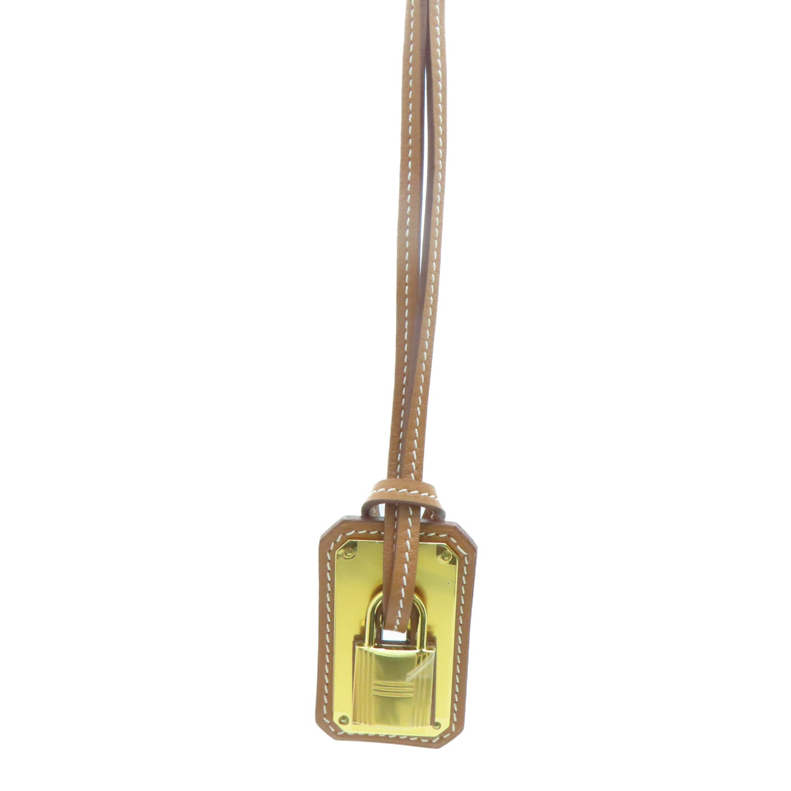 HERMES Swift皮革/金属O'Kelly Necklace项链啡色金色
