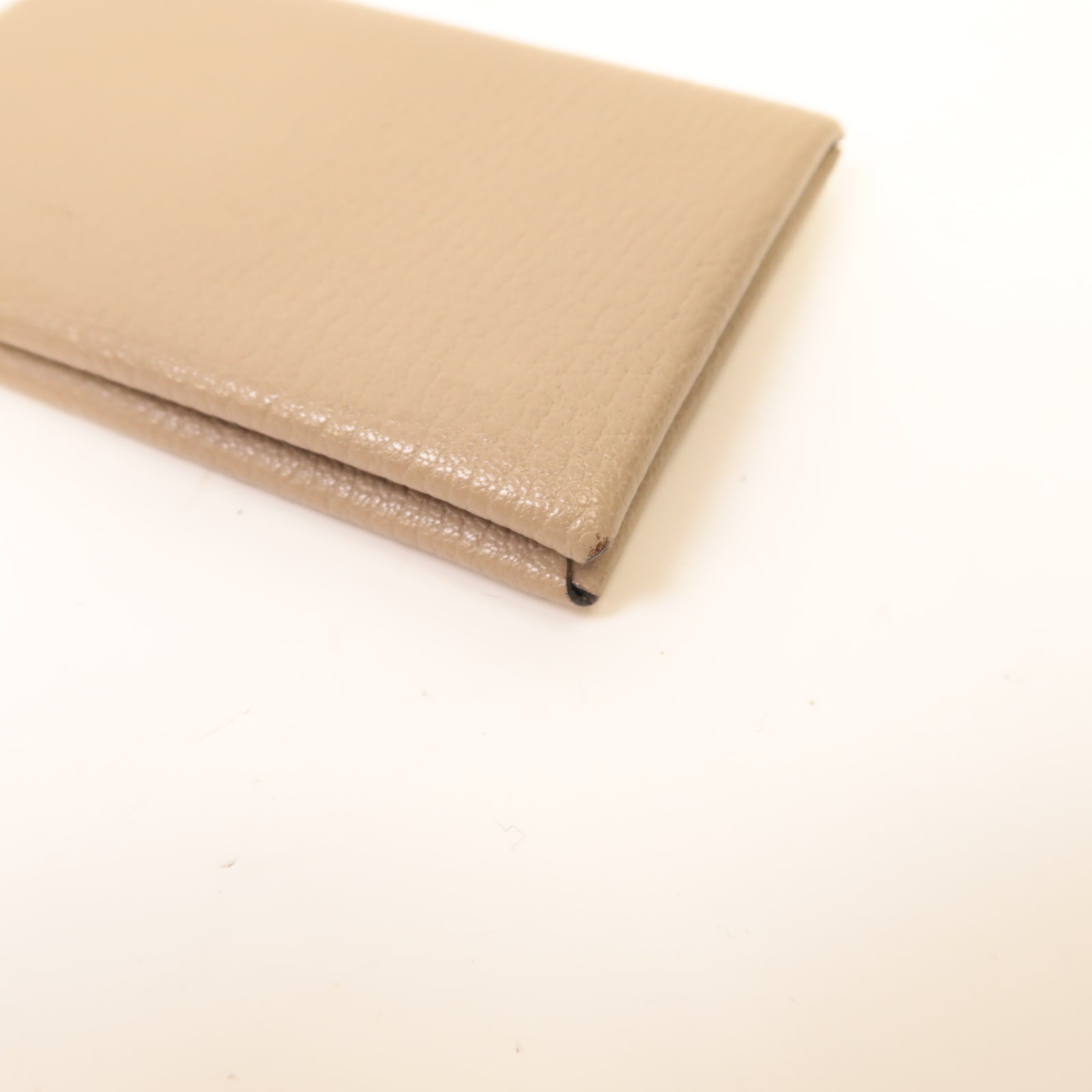 HERMES Chevre皮革Calvi Card Case銀扣卡片套灰色
