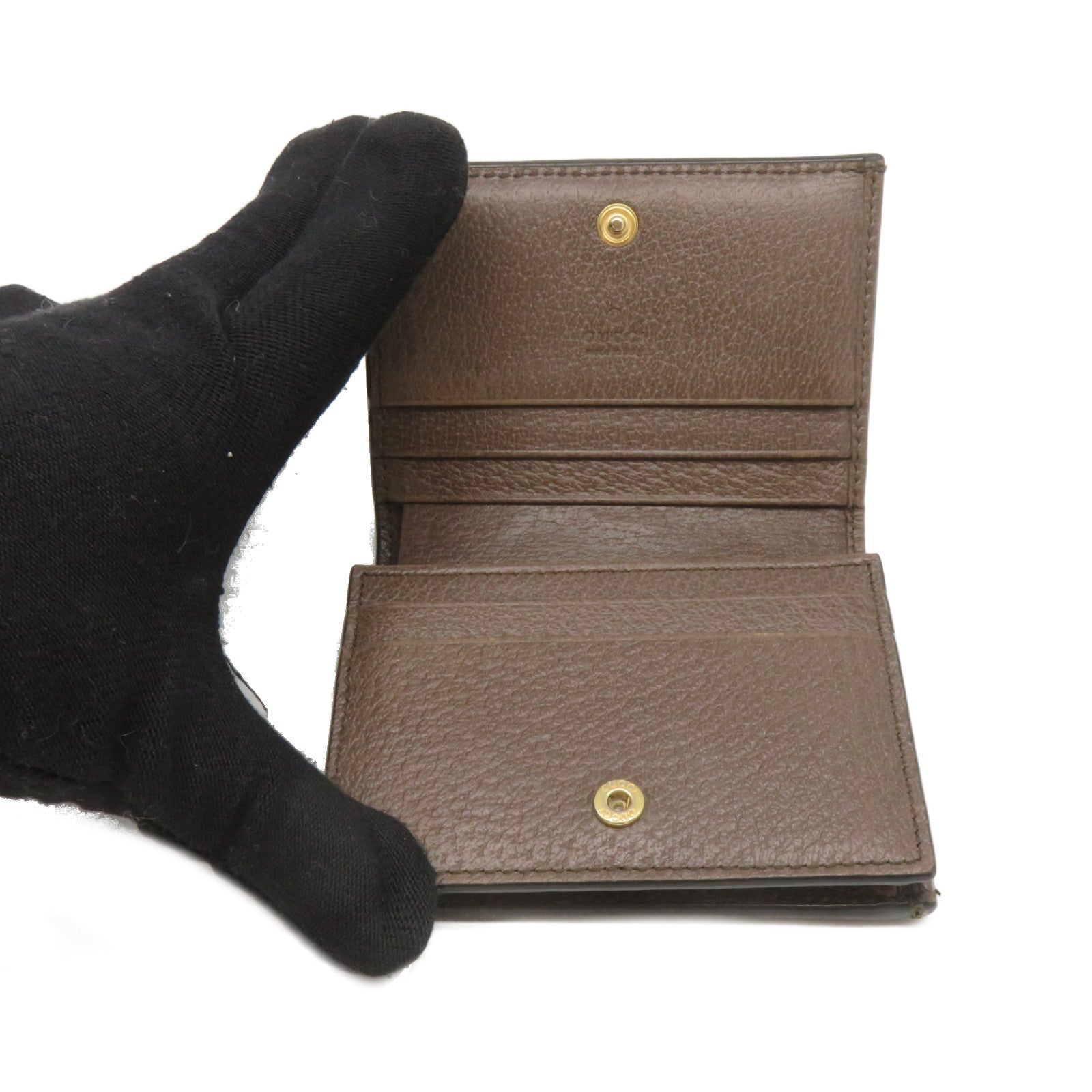 GUCCI 塗層帆布Ophidia GG Wallet金扣短錢包啡色