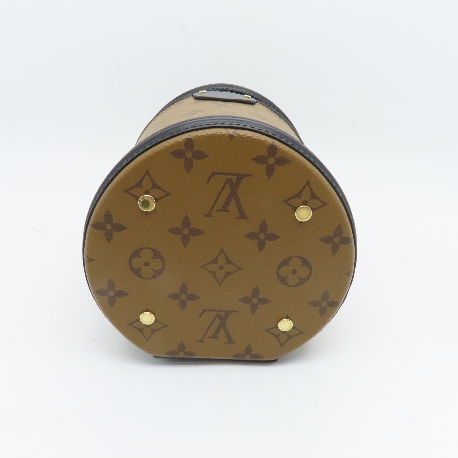 LOUIS VUITTON Monogram Reverse Cannes金扣手挽肩背兩用袋棕色