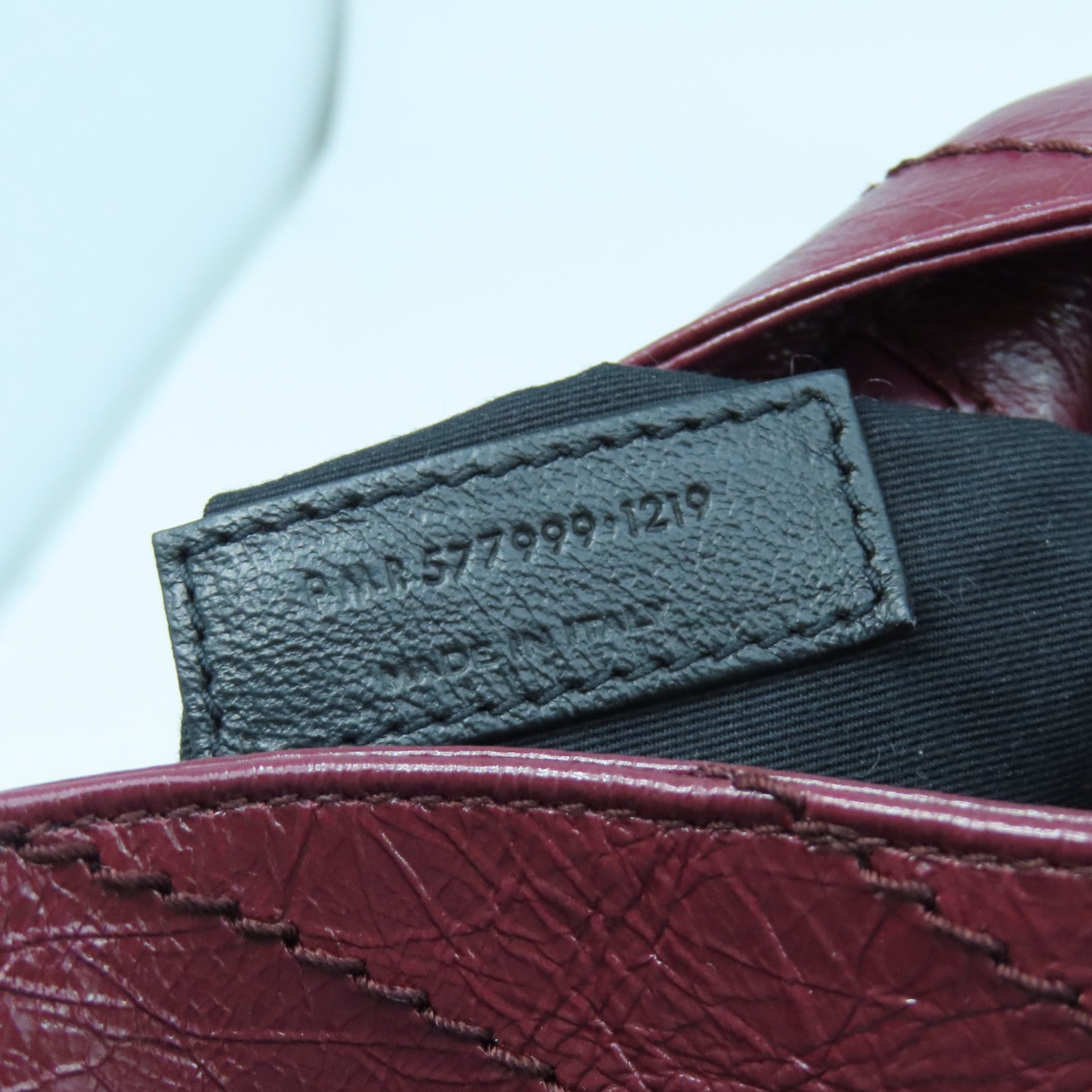 SAINT LAURENT 斜紋牛皮皮革Niki Shopping Medium銀扣鏈帶肩背袋紅色