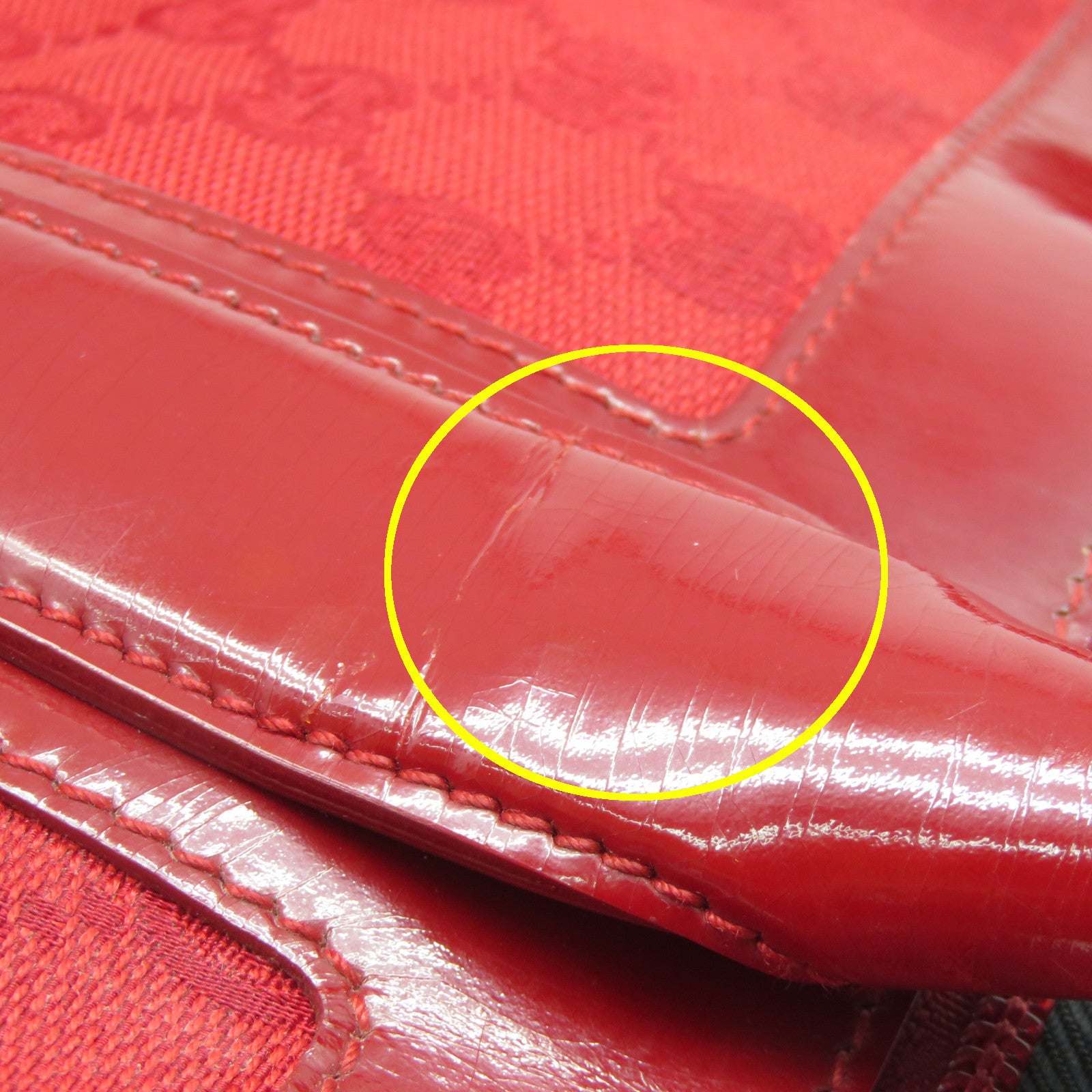 GUCCI 帆布Hand Bag銀扣手挽袋紅色