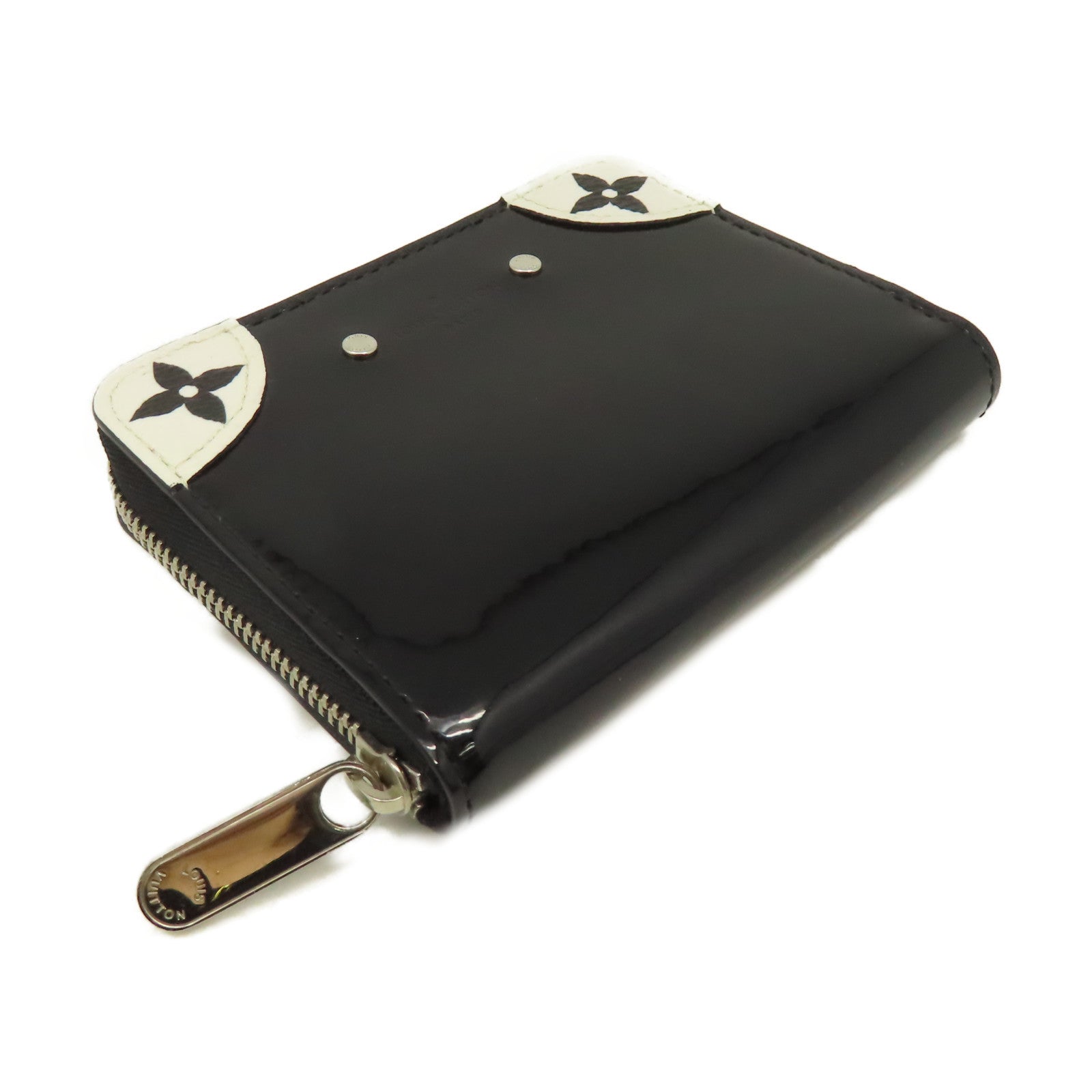 LOUIS VUITTON 漆皮皮革Card Coin Case銀扣零錢卡套黑色
