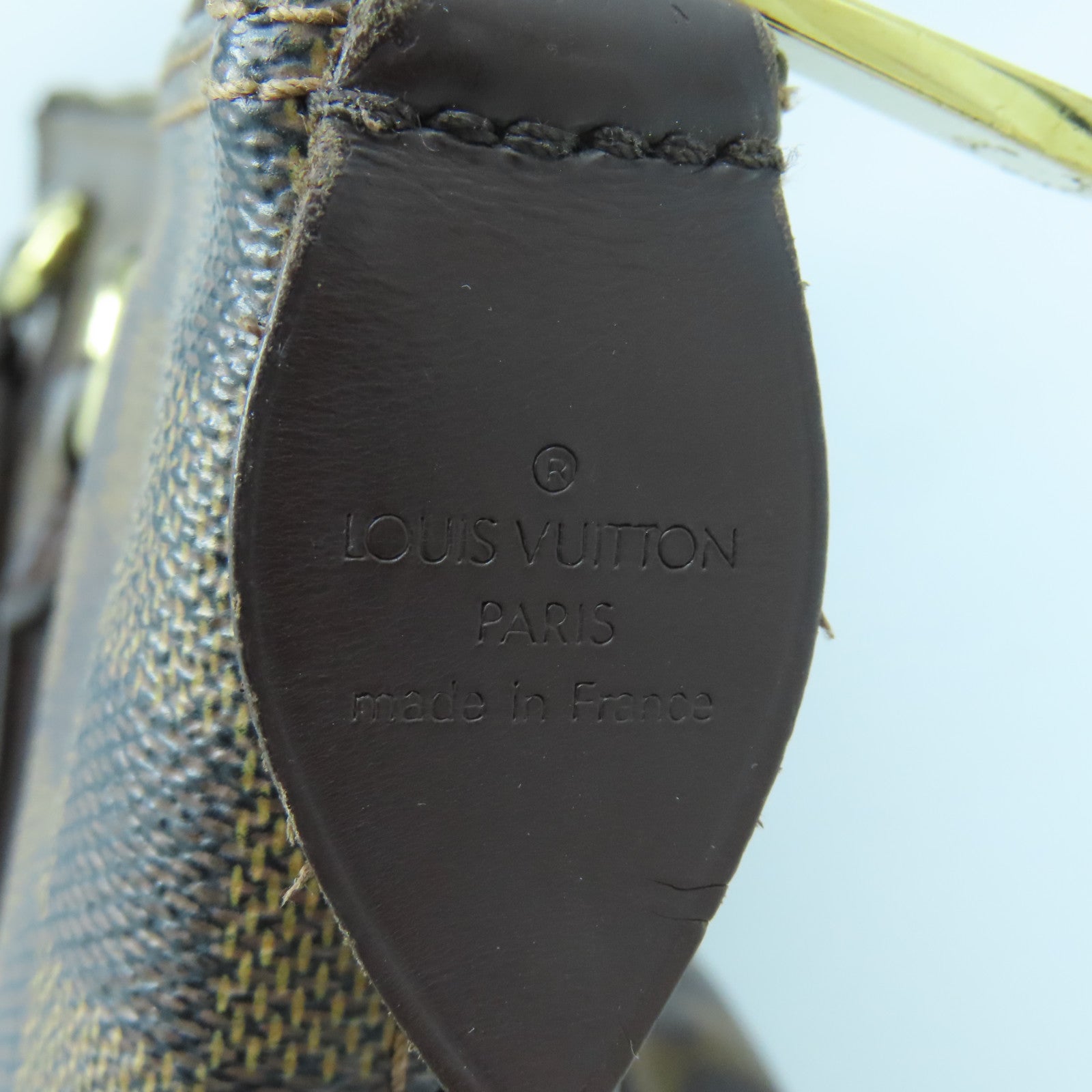 LOUIS VUITTON Damier Saleya MM金扣手挽袋棕色