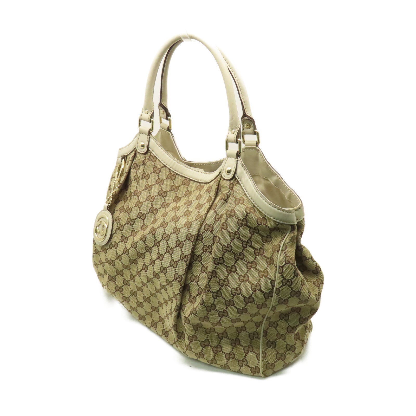 GUCCI GG帆布Tote Bag手挽袋啡色/米白色