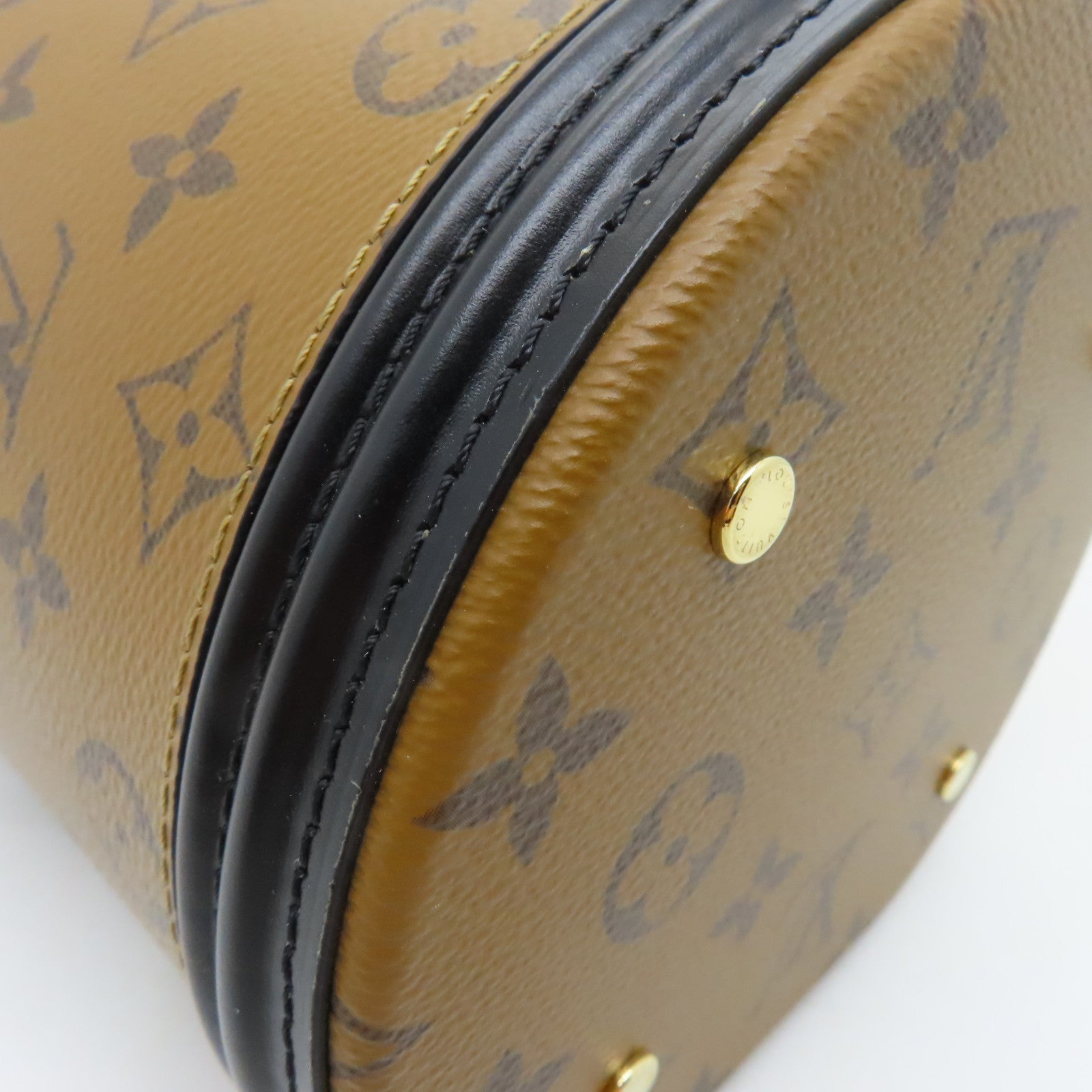 LOUIS VUITTON Monogram Reverse Cannes金扣手挽肩背兩用袋棕色