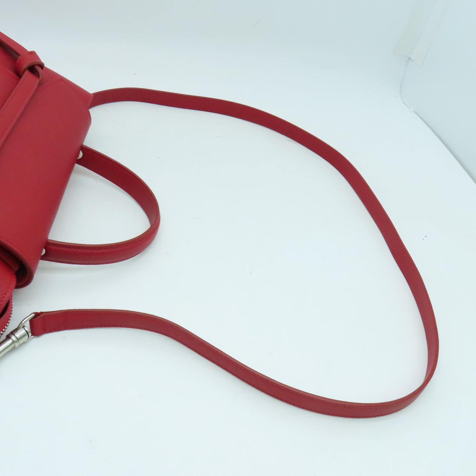 CELINE 牛皮皮革Small Belt Bag银扣手挽肩背两用袋红色