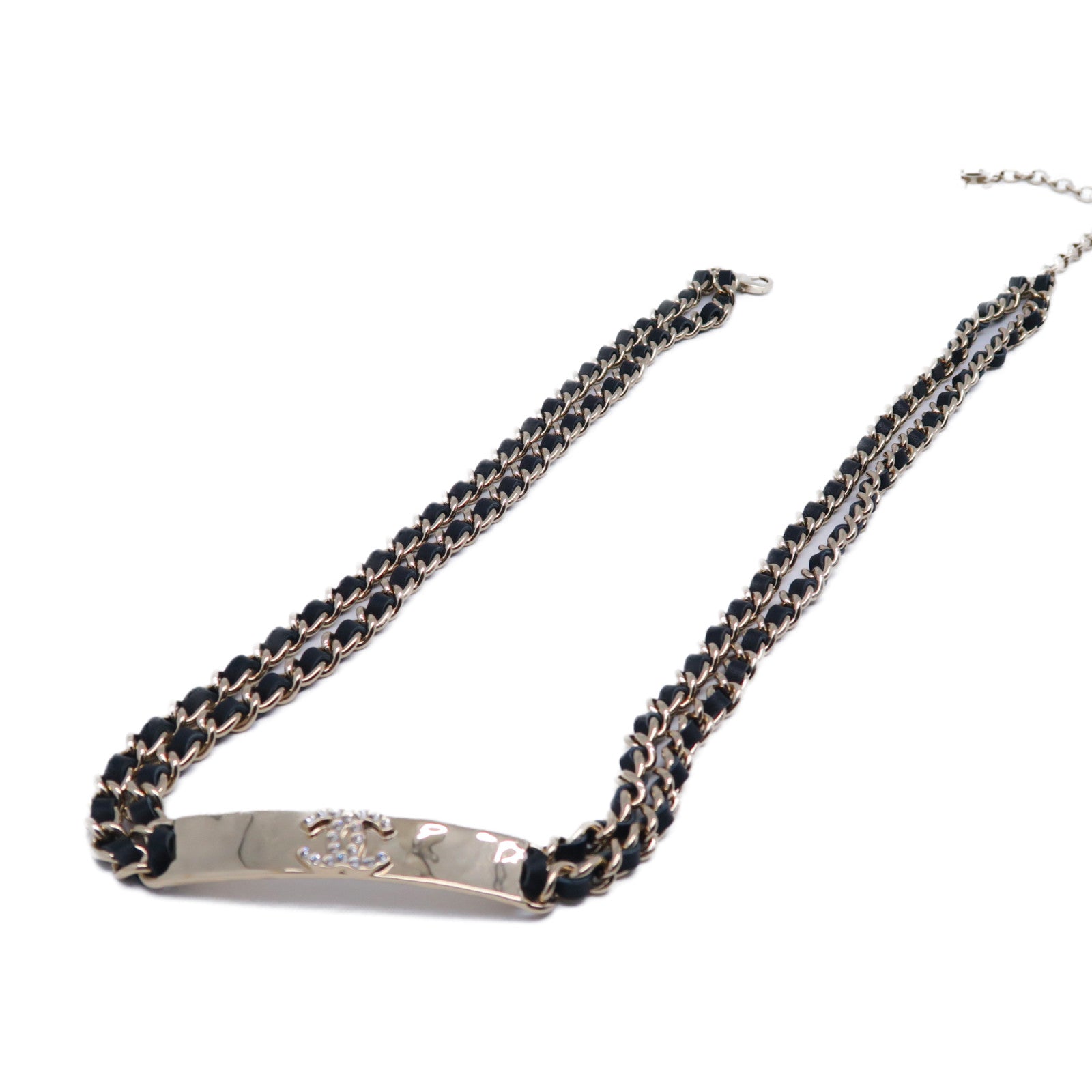 CHANEL 【激減優惠】金屬/皮革Chain Belt金扣皮帶黑色/金色
