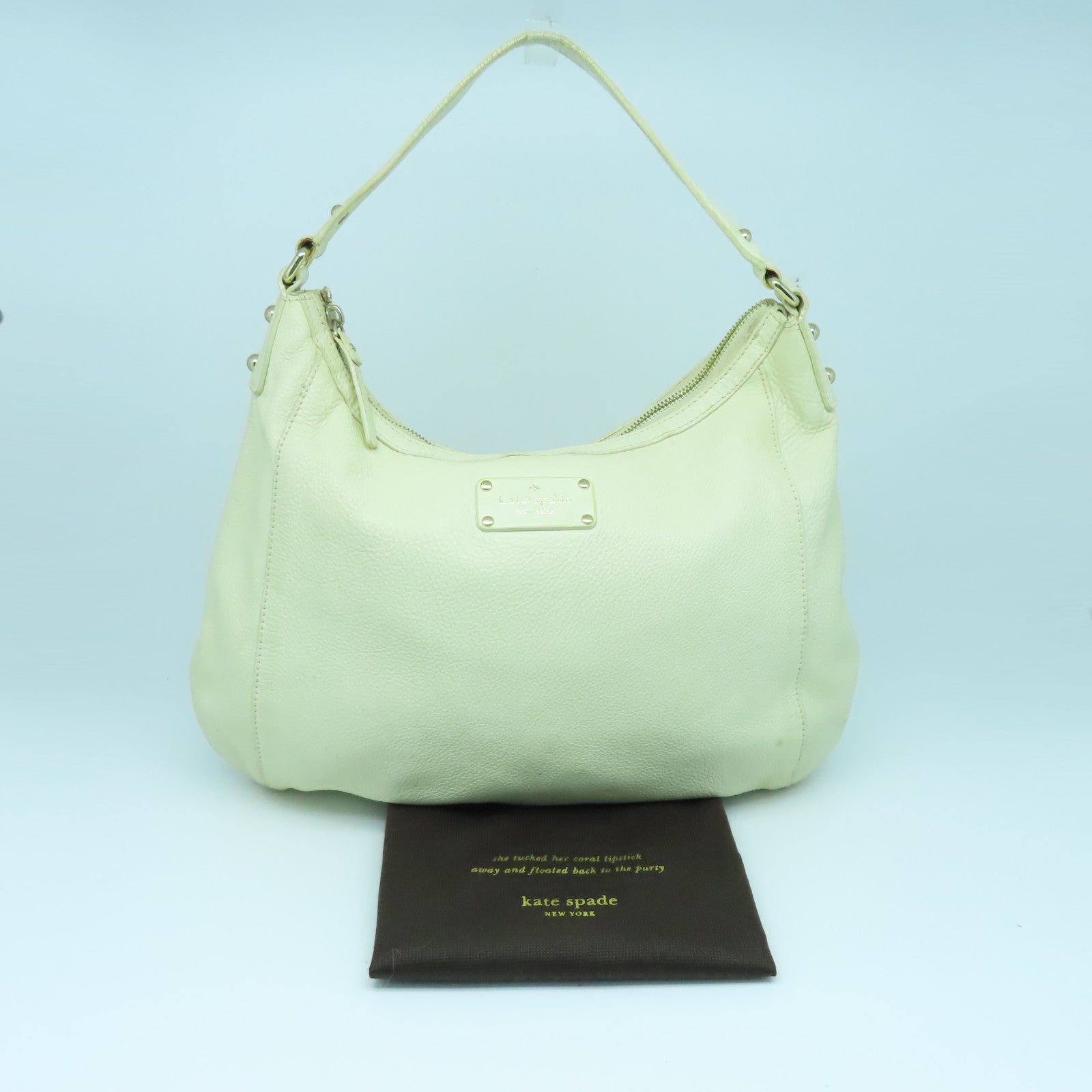 Kate Spade 牛皮皮革Shoulder Bag金扣肩背袋白色