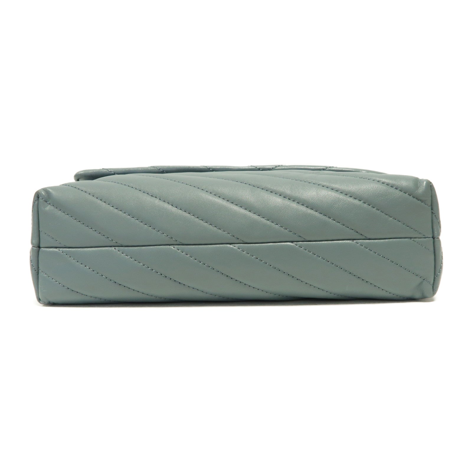 Tory Burch 羊皮皮革Kira Chevron Convertible金扣鏈帶肩背袋藍色