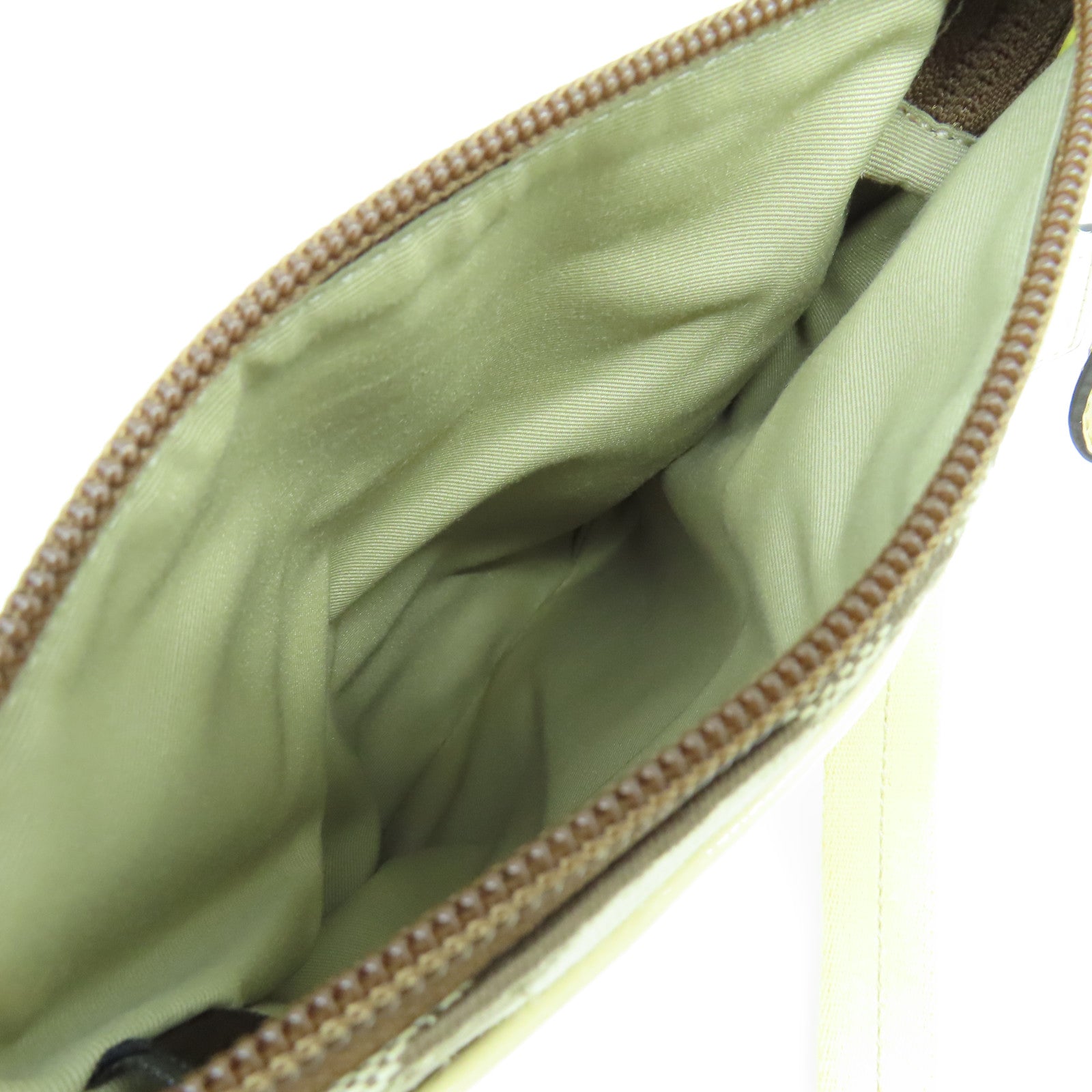 COACH 【激減優惠】帆布Shoulder Bag銀扣肩背袋黃色/啡色