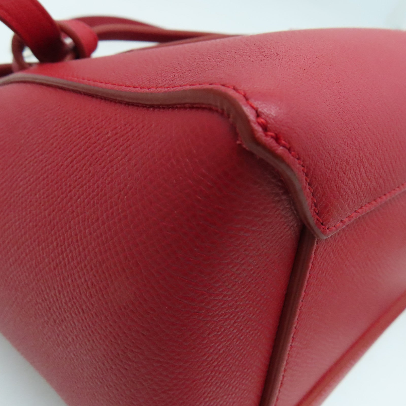 CELINE 牛皮皮革Small Belt Bag银扣手挽肩背两用袋红色