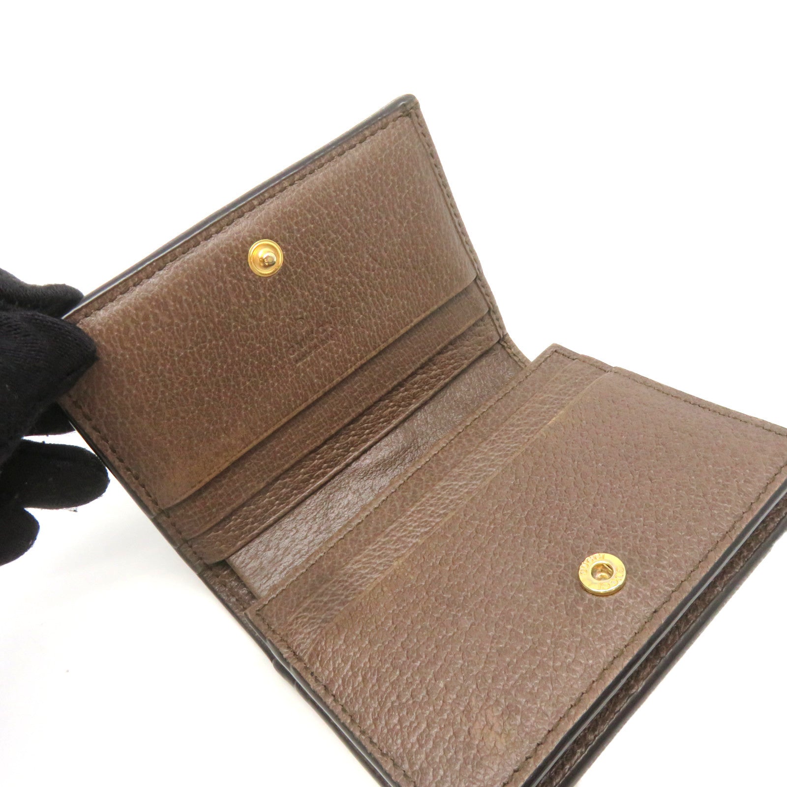 GUCCI 塗層帆布Ophidia GG Wallet金扣短錢包啡色