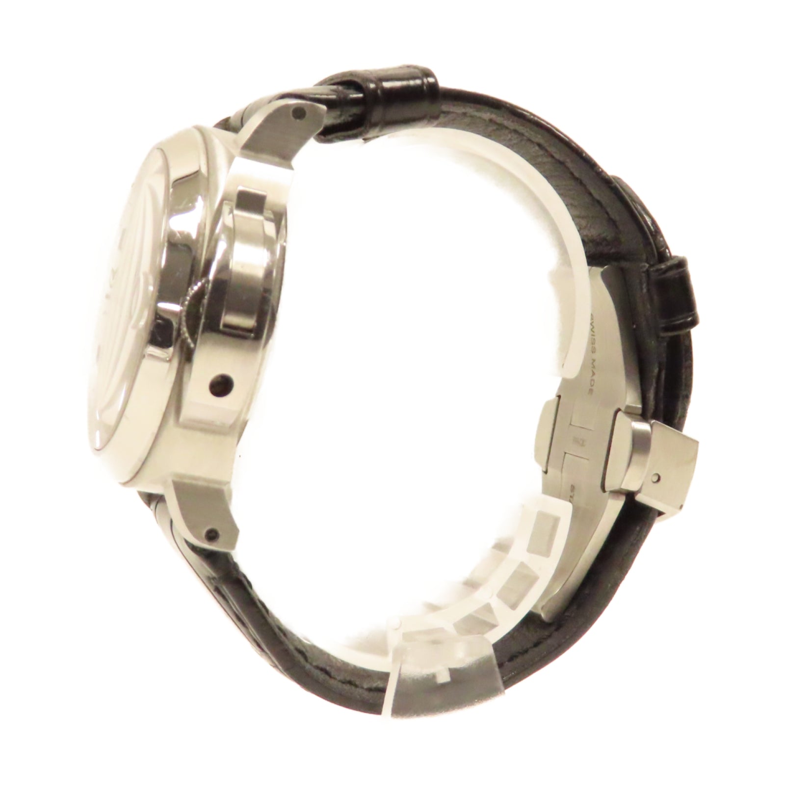 PANERAI Luminor Marina皮革帶/不鏽鋼自動機芯手錶白色/黑色