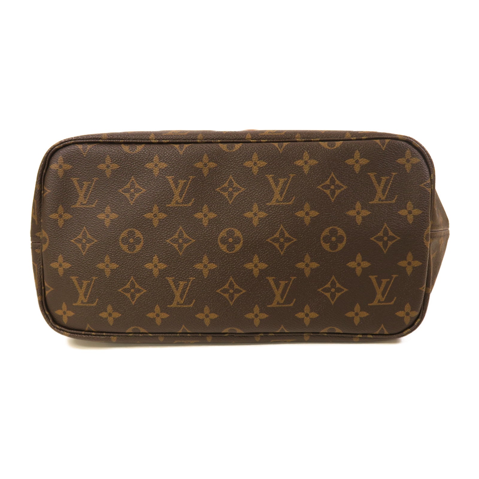 LOUIS VUITTON Monogram Neverfull MM金扣手挽袋啡色