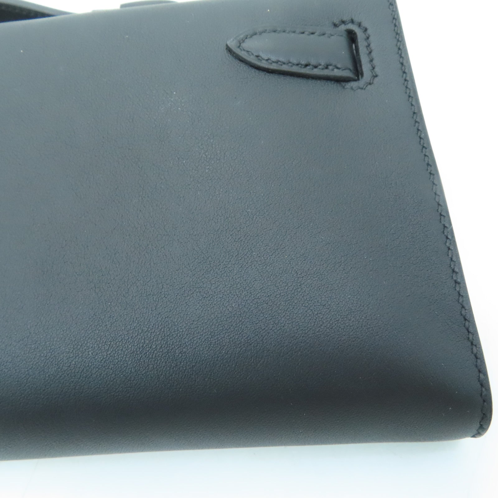 HERMES Swift皮革Kelly Cut金扣手挽袋Noir/黑色