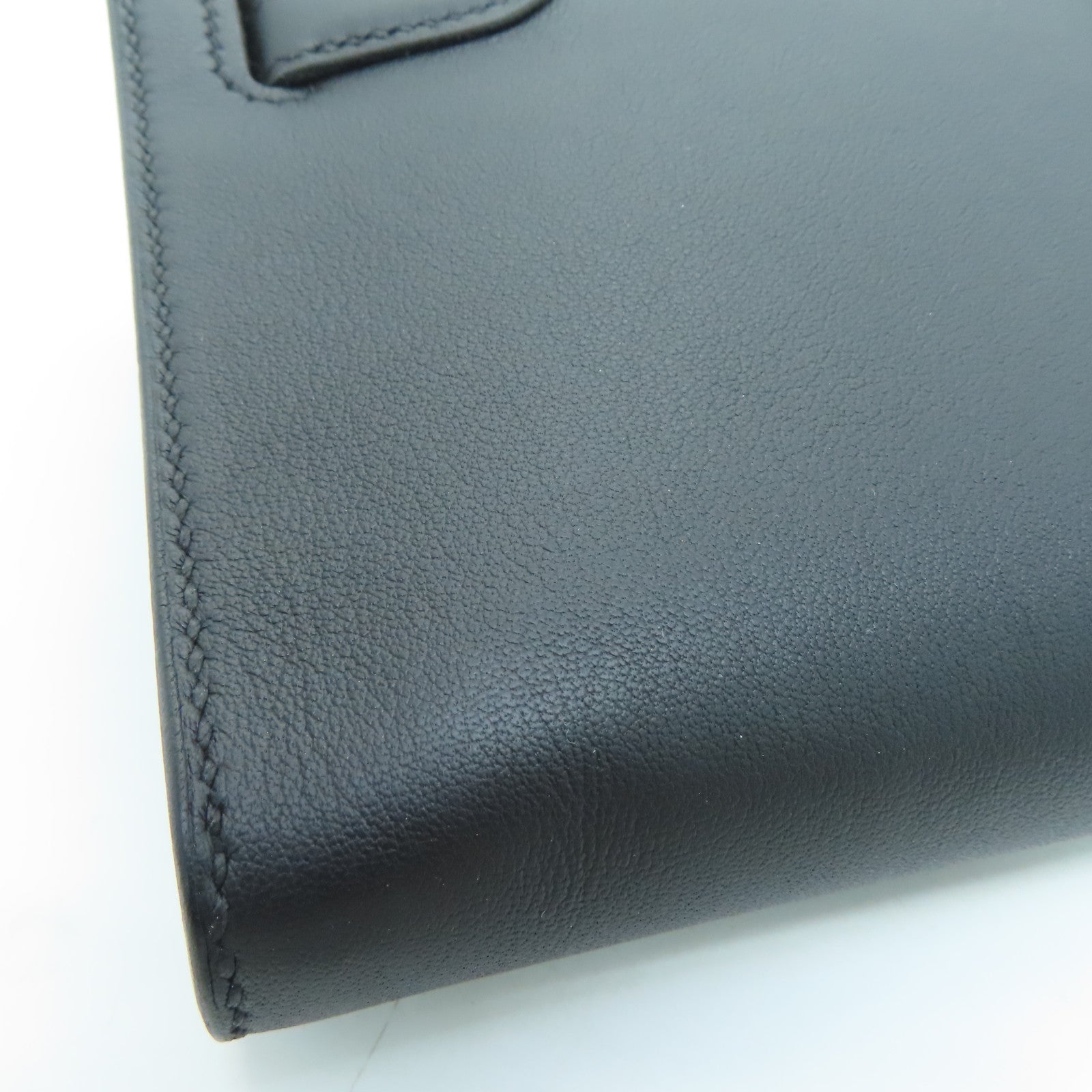 HERMES Swift皮革Kelly Cut金扣手挽袋Noir/黑色