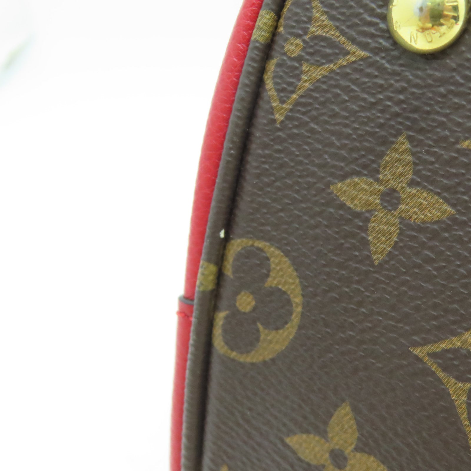 LOUIS VUITTON Monogram Flandrin金扣手挽肩背兩用袋棕色/紅色