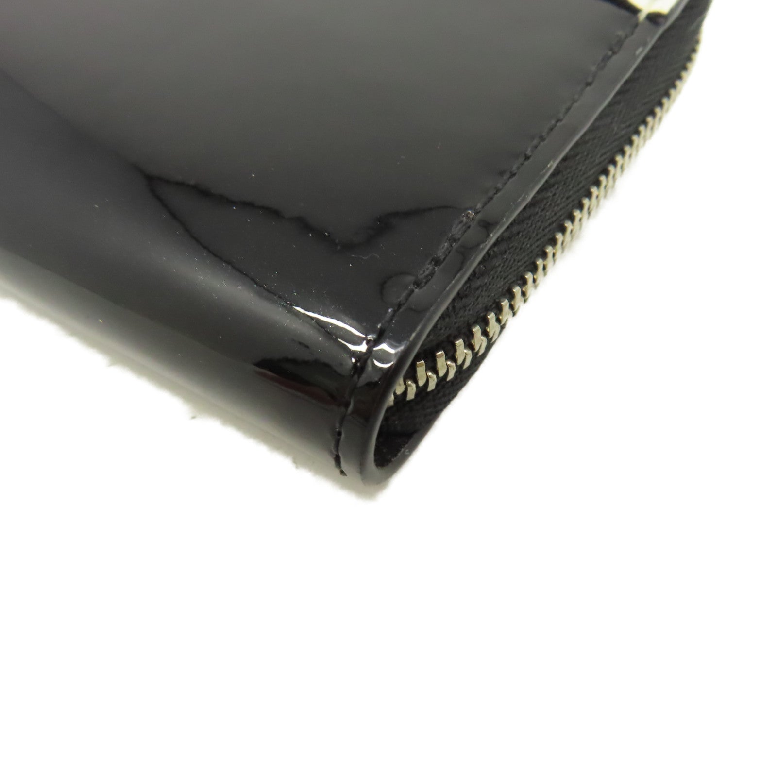 LOUIS VUITTON 漆皮皮革Card Coin Case銀扣零錢卡套黑色