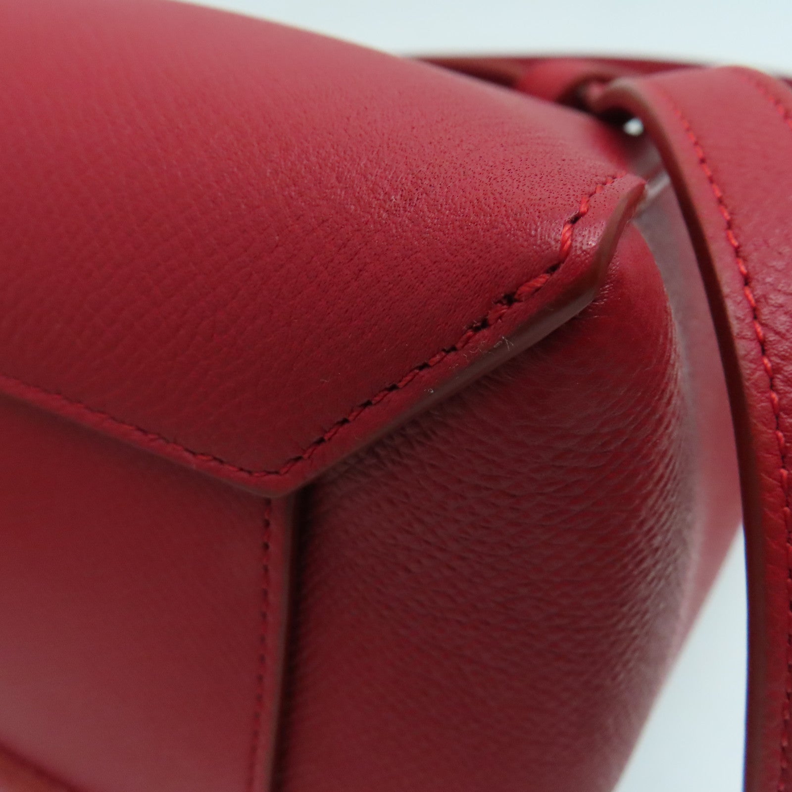 CELINE 牛皮皮革Small Belt Bag银扣手挽肩背两用袋红色